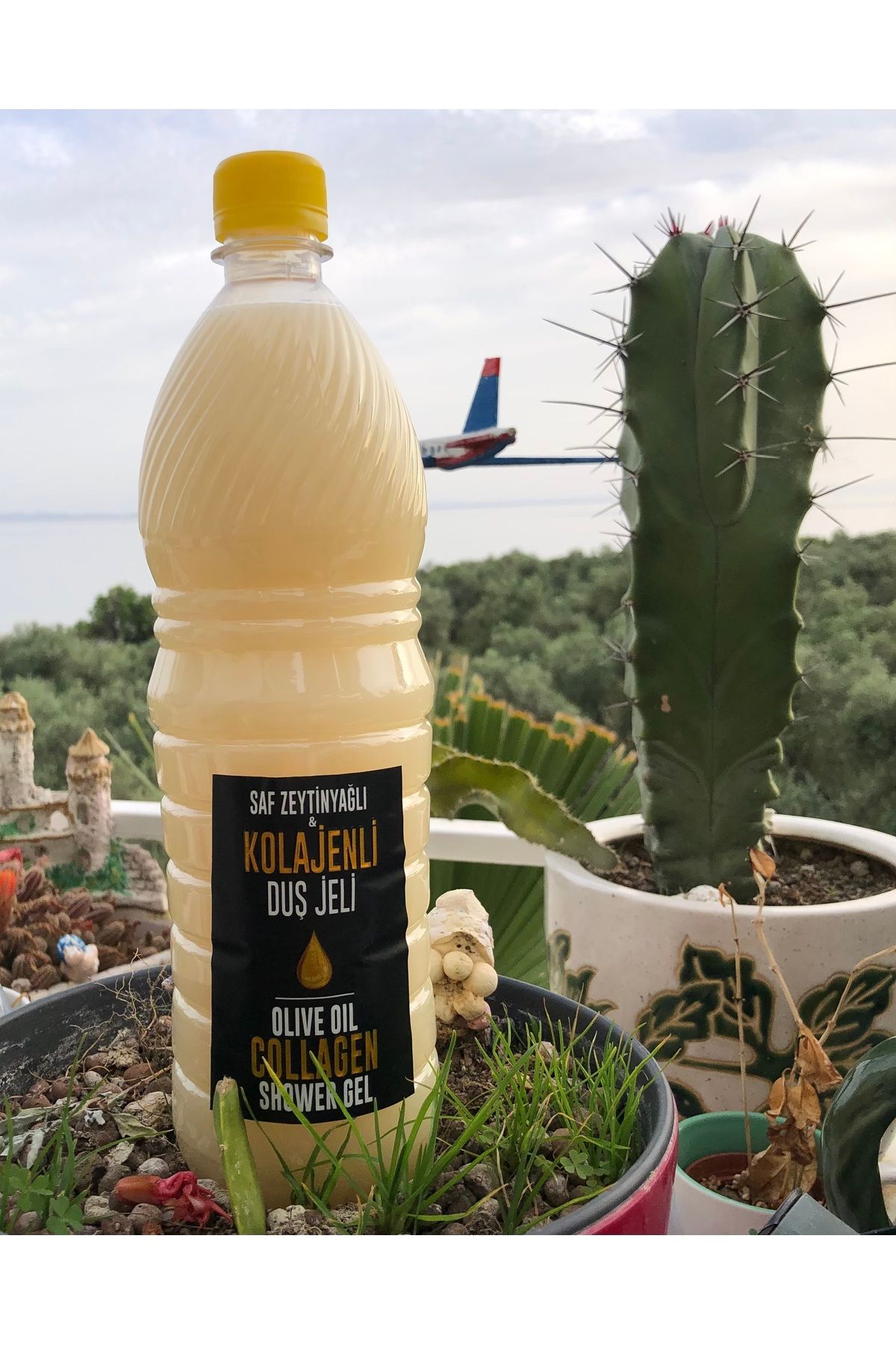 Zeytinli Keçi Çiftliği Doğal Zeytinyağlı Keçi Sütlü Kolajenli Duş Jeli 1 Litre