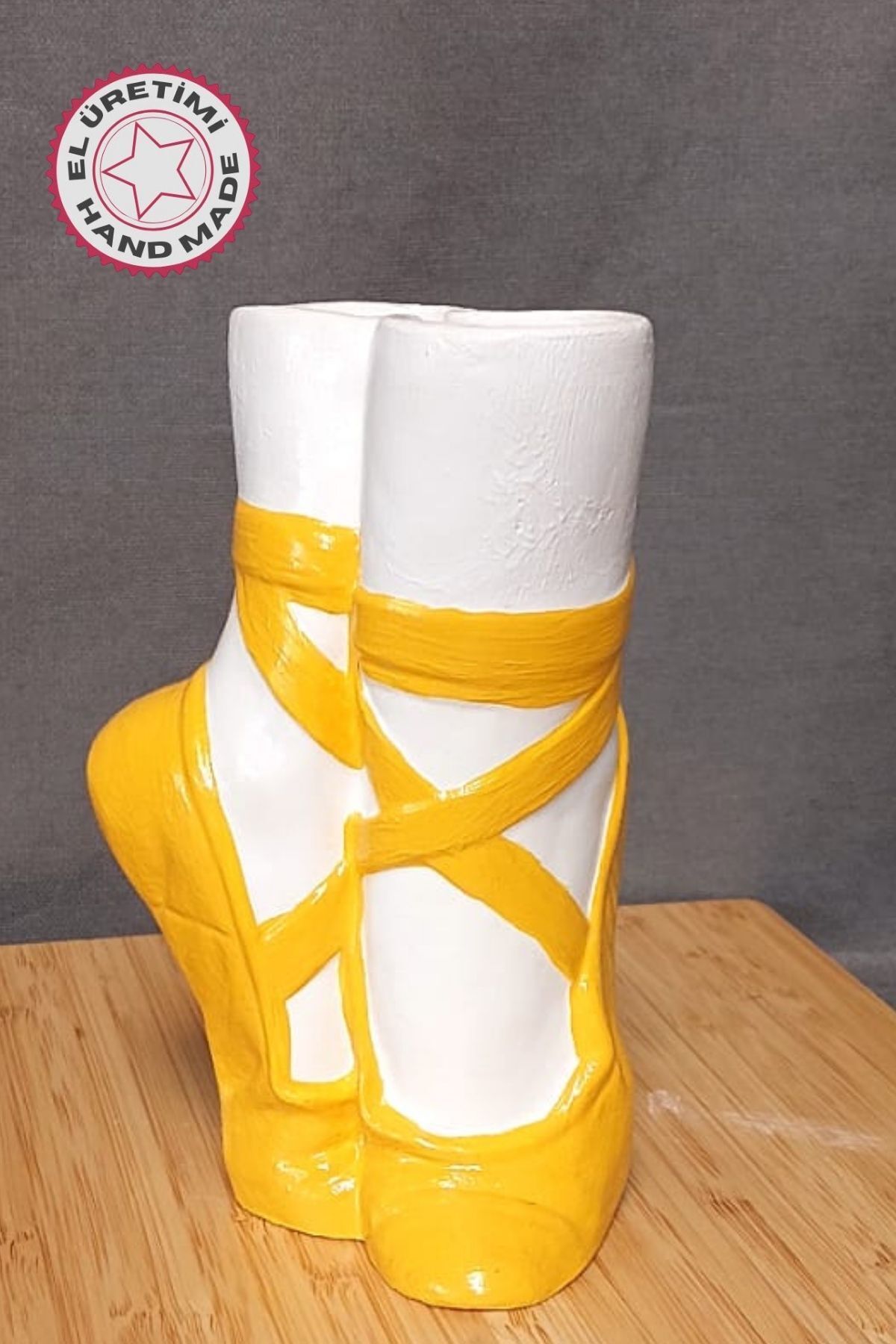 Uretti - Ayşe 7362 El Yapımı Balerin Ayakkabısı Dekoratif Biblo / Vazo - 15 x 9 Cm