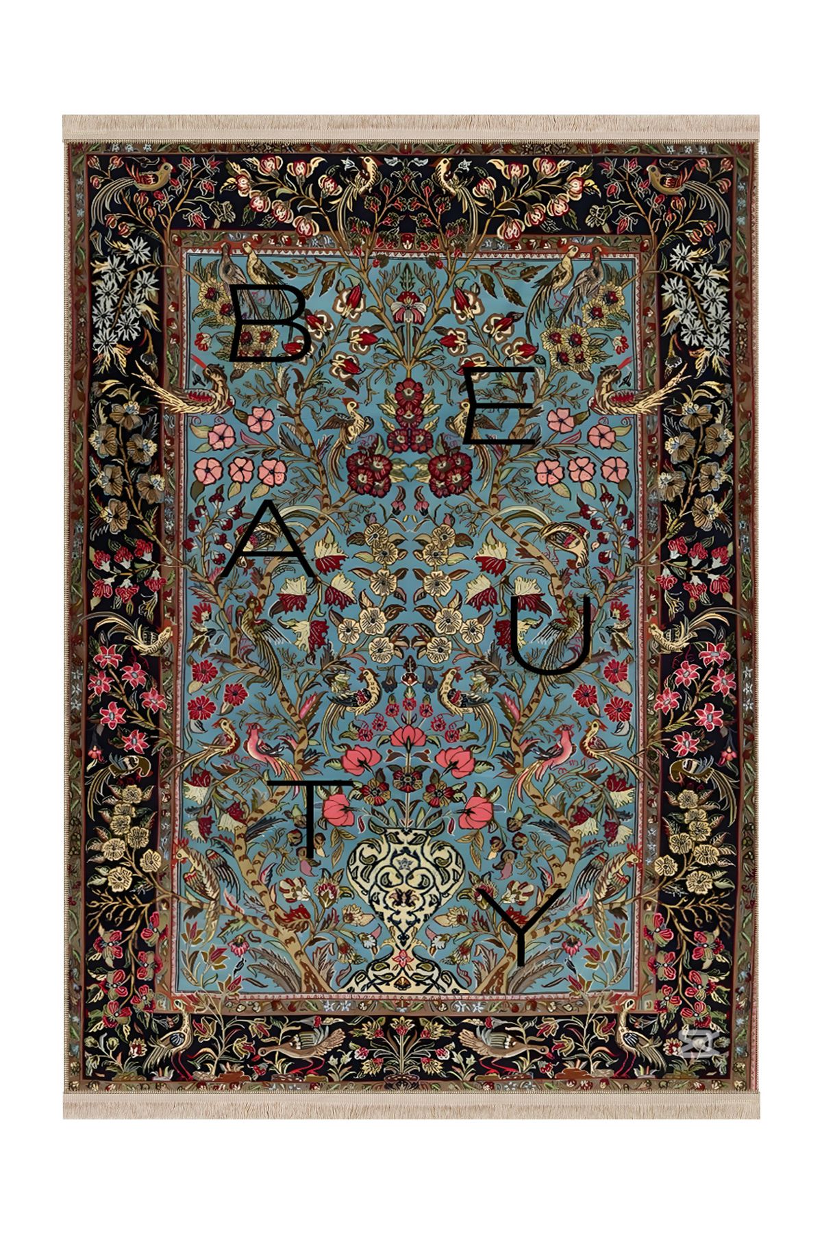 Rugs Modern Halı Nilla Koleksiyonu Renkli Geleneksel Desenli Beauty Yazı Detaylı Dokuma Taban Dekoratif Halı nilla12