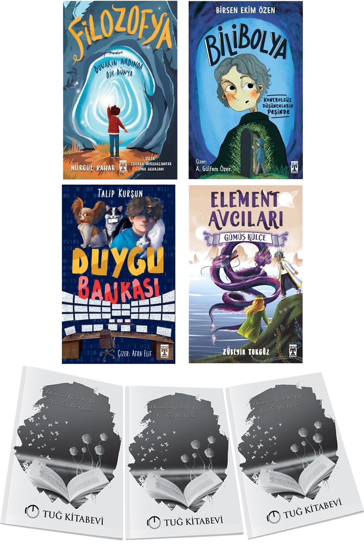 Genç Timaş Filozofya-Bilibolya-Duygu Bankası-Element Avcıları 4lü Set + Hediyeli