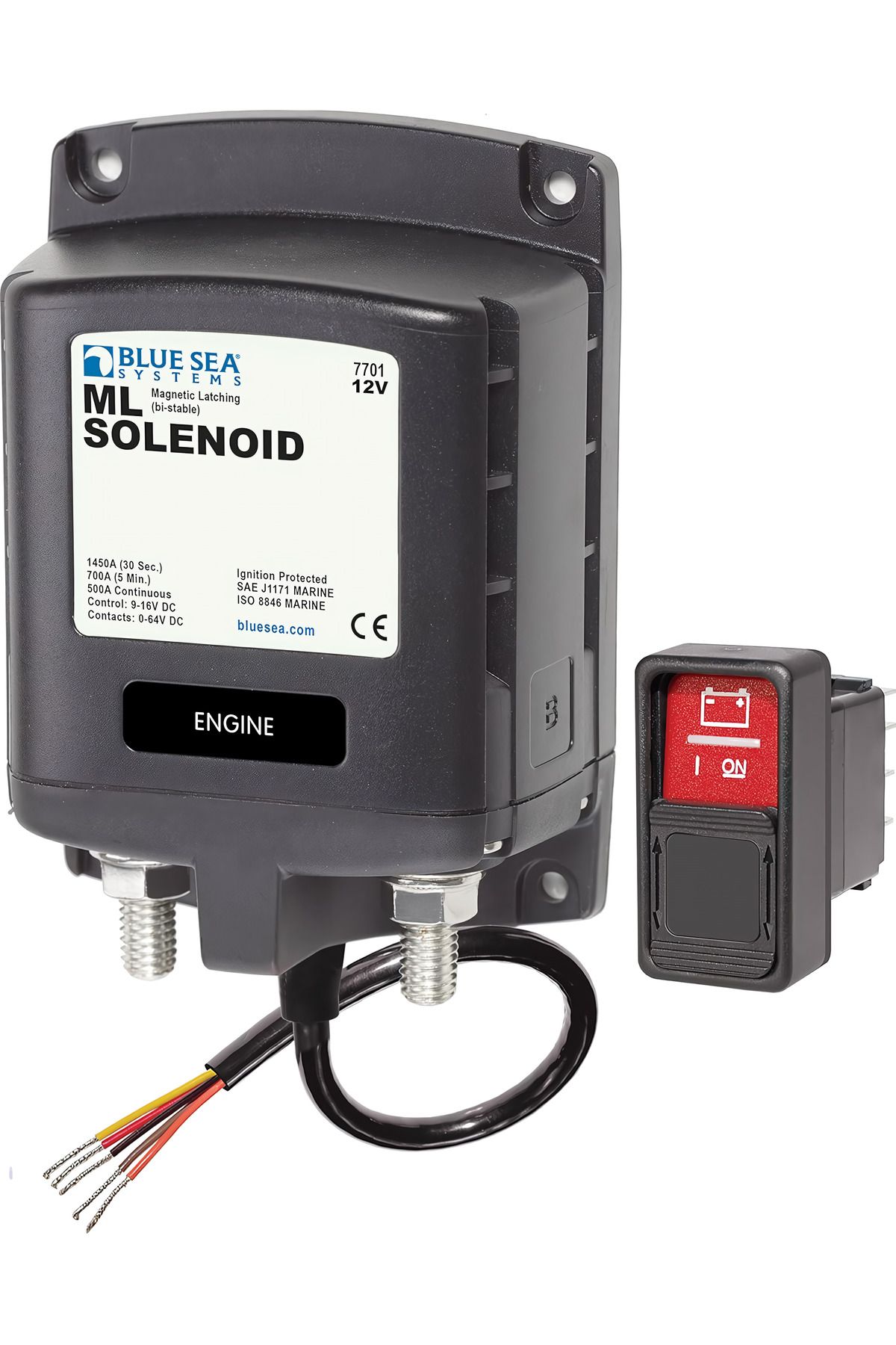 GÜMRÜK BEY Blue Sea Systems ML Serisi ML-RBS Uzaktan Kontrollü Akü Şalteri 12V 500 Amper IP67 - Blue Sea 7700