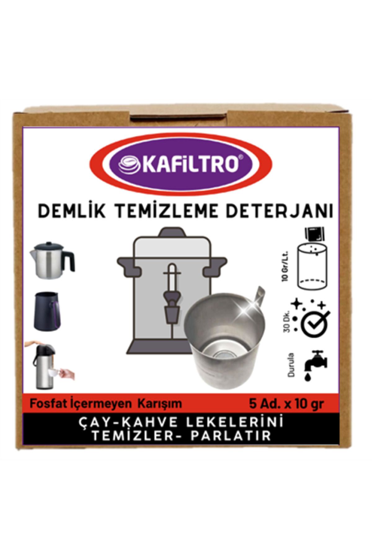 Kafiltro Çay-Kahve Demlik Temizleme Deterjanı(5x10Gr.)