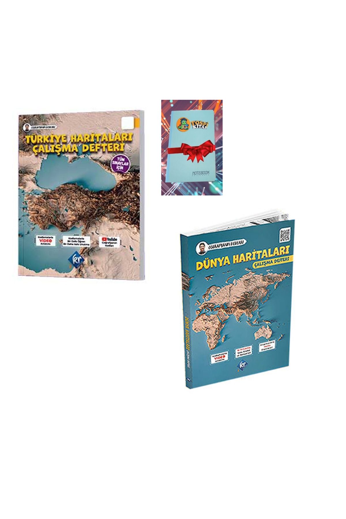 Karma Kitaplar Coğrafyanın Kodları TÜRKİYE - DÜNYA Haritaları Çalışma Defteri ve Soru Bankası ( NOT DEFTERİ HEDİYE)