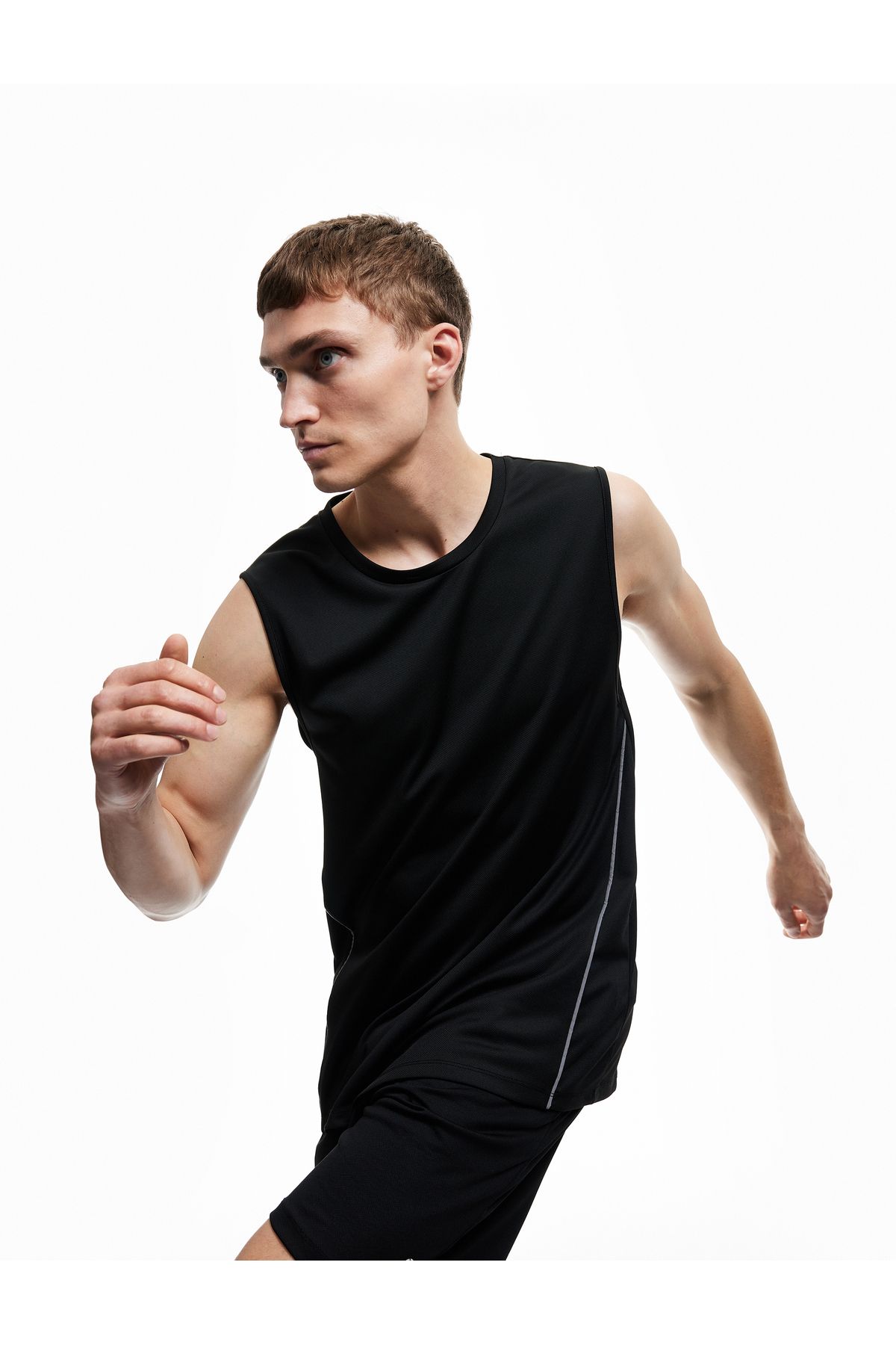 Koton Kolsuz Bisiklet Yaka Oversize Çizgi Detaylı Spor Atlet