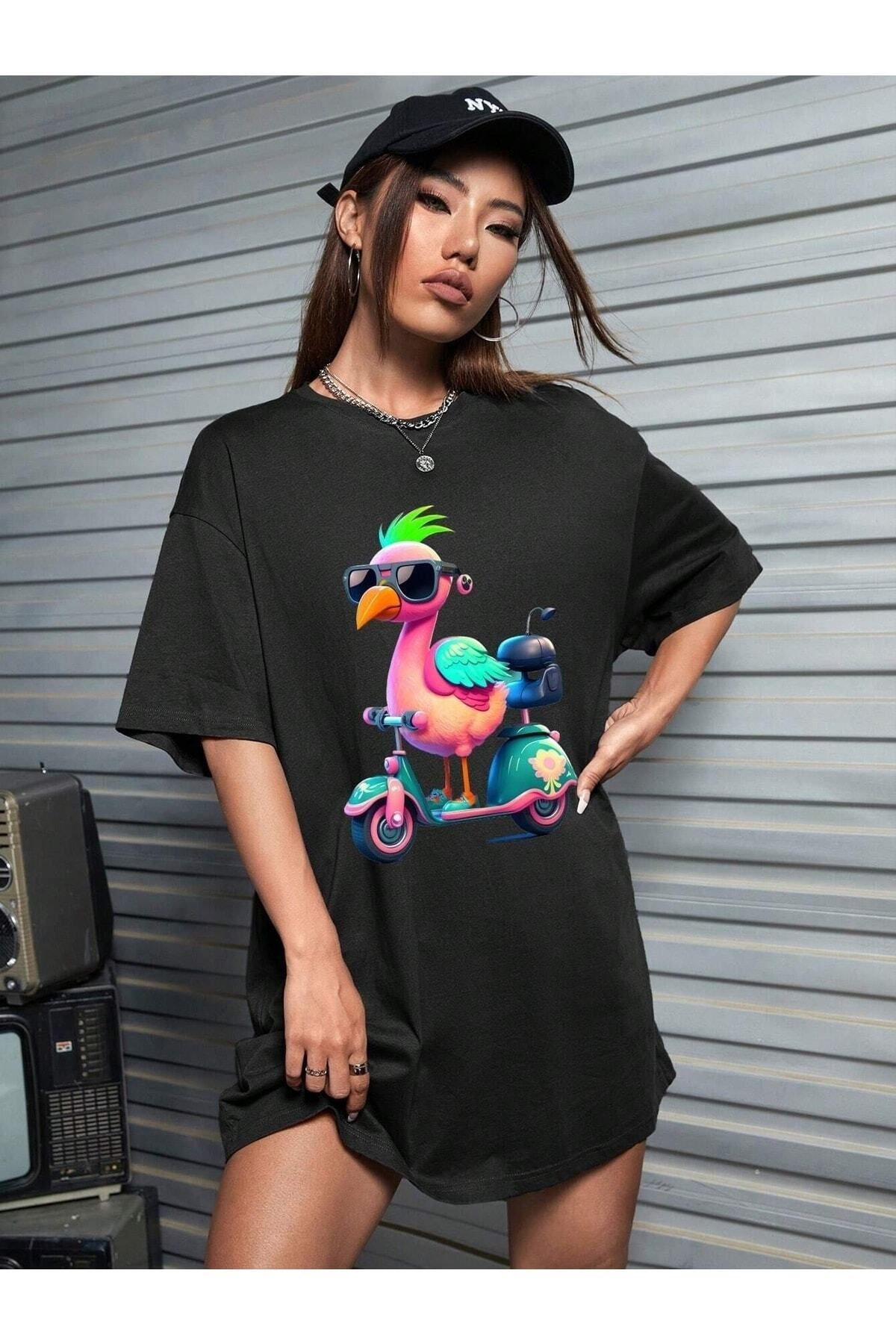 Boi Kadın / Kız Baskılı Oversize T-shirt Salas Boyfriend