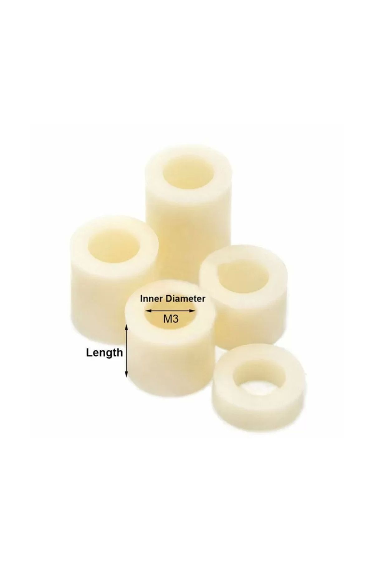 TIEE Plastik Düz Aralayıcı Distans M3 x 20mm