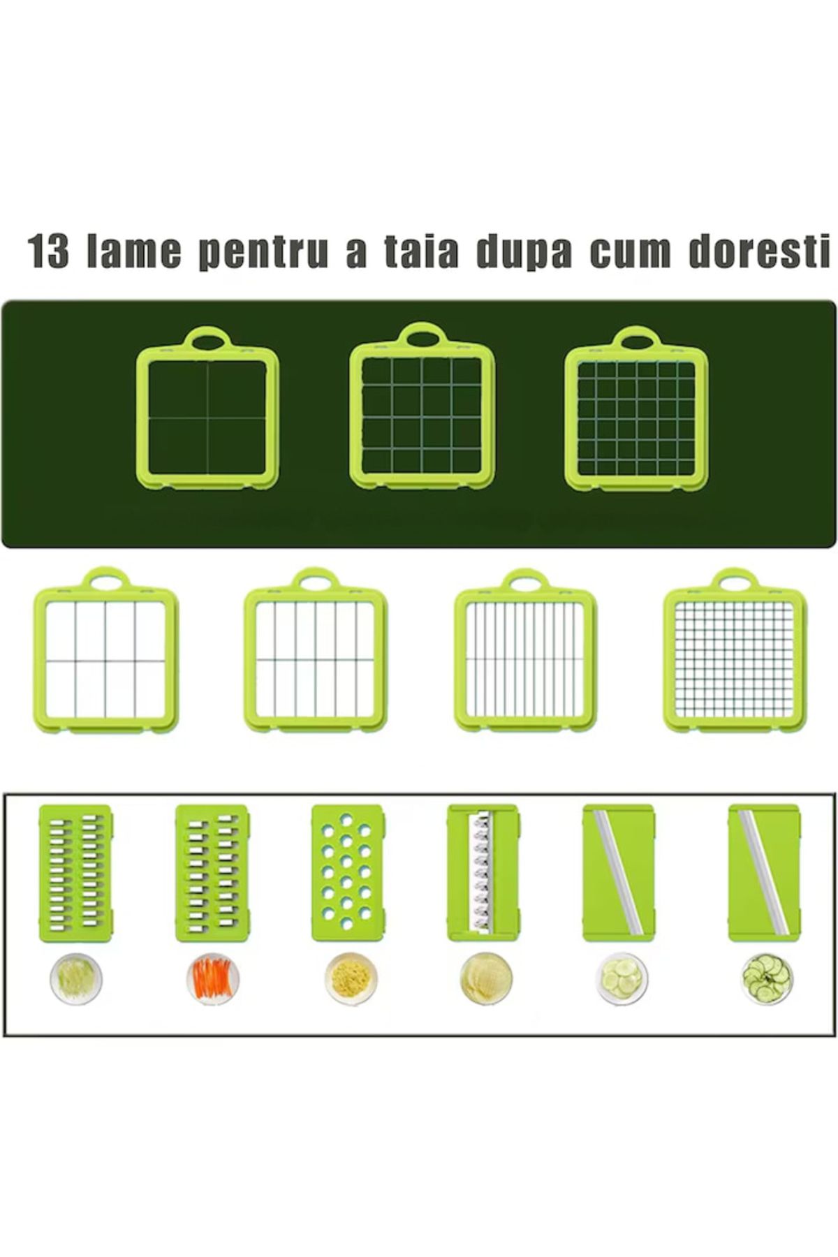 varioshop-VarioShop® Multifunctional Grater, For Vegetables and Fruits, with 22 Accessories, Manual, with Func 2