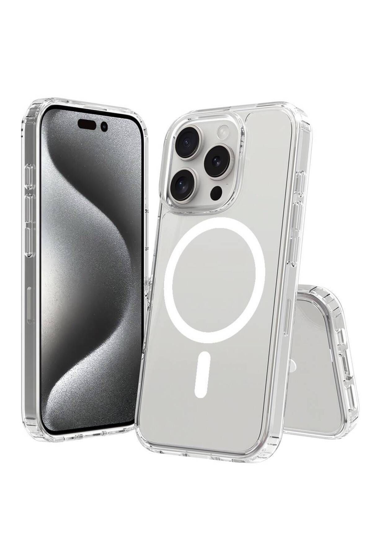 DÜNYA AKSESUAR İphone 16 Pro Uyumlu Şeffaf Magsafe Özellikli Kılıf