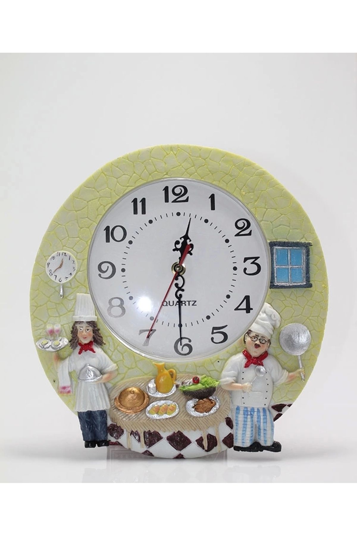 No8 Home Duvara Asmalı Aşcı Tasarımlı Polyester Saat Alk1541