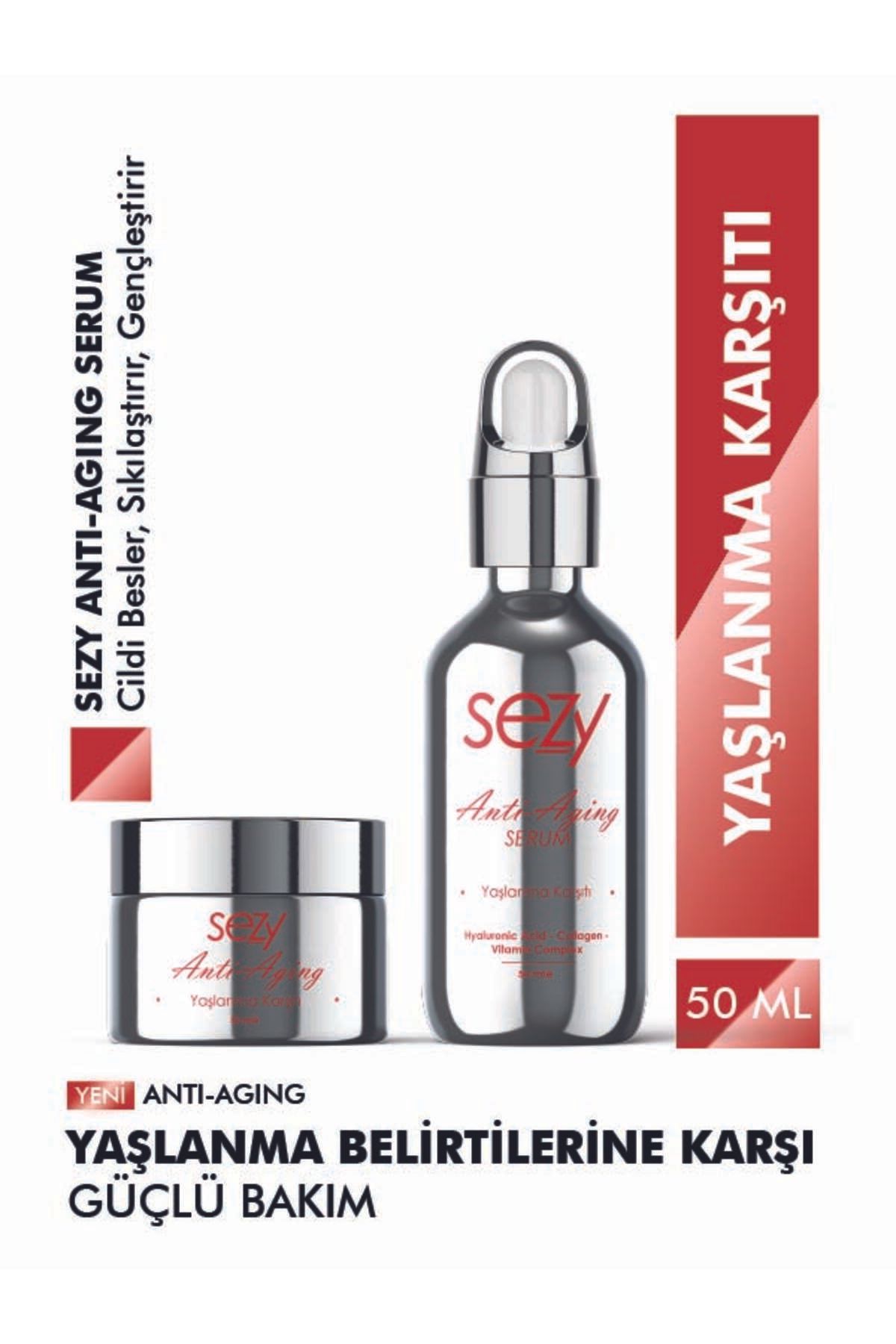Msk - Sezy Sezy Anti-Aging Yaşlanma Karşıtı Bakım Seti – Sıkılaştırıcı & Nemlendirici Krem ve Serum