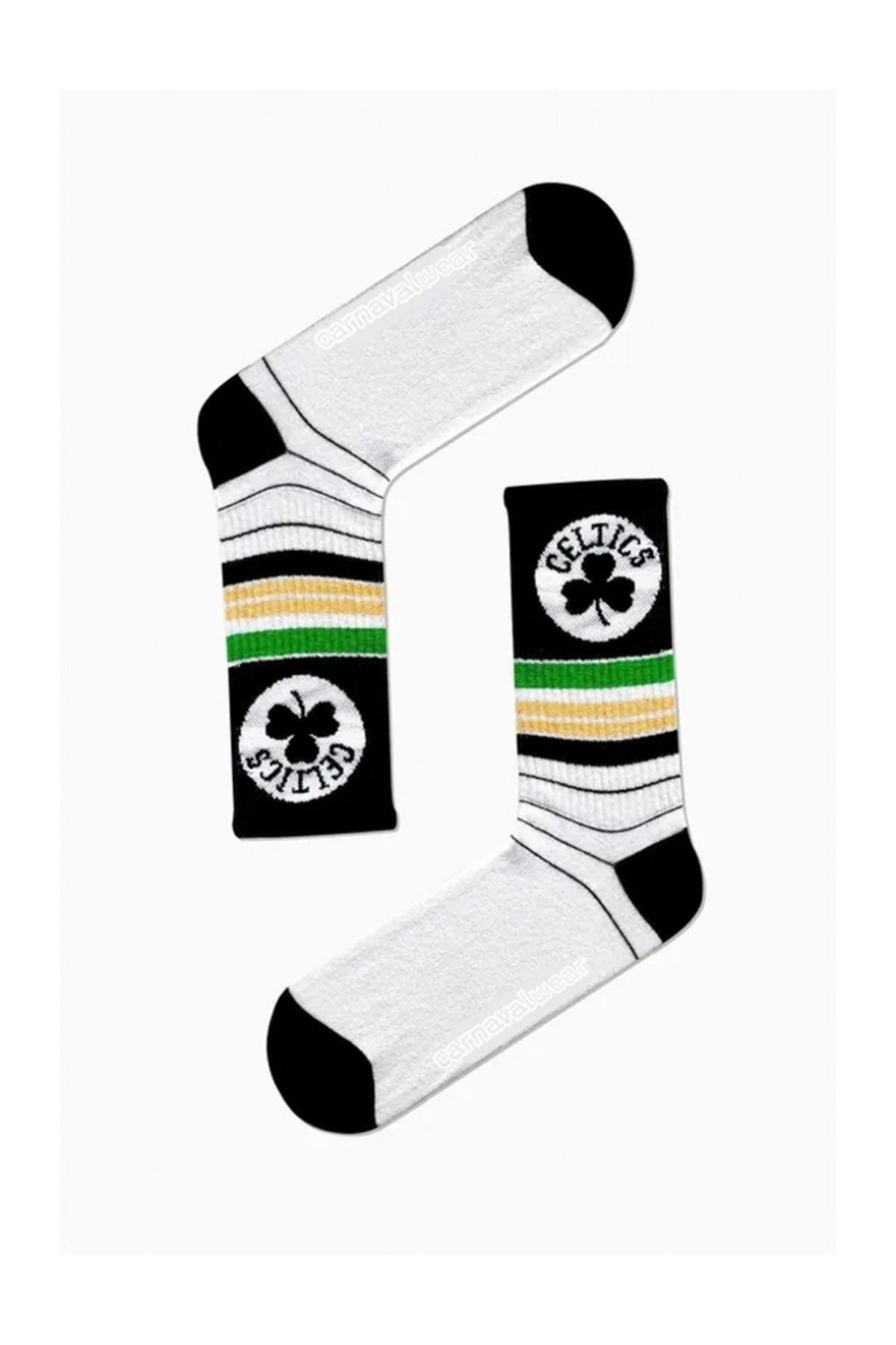 AKSU ÇORAP Unisex Beyaz Celtics Basketbol Tenis Spor Çorap