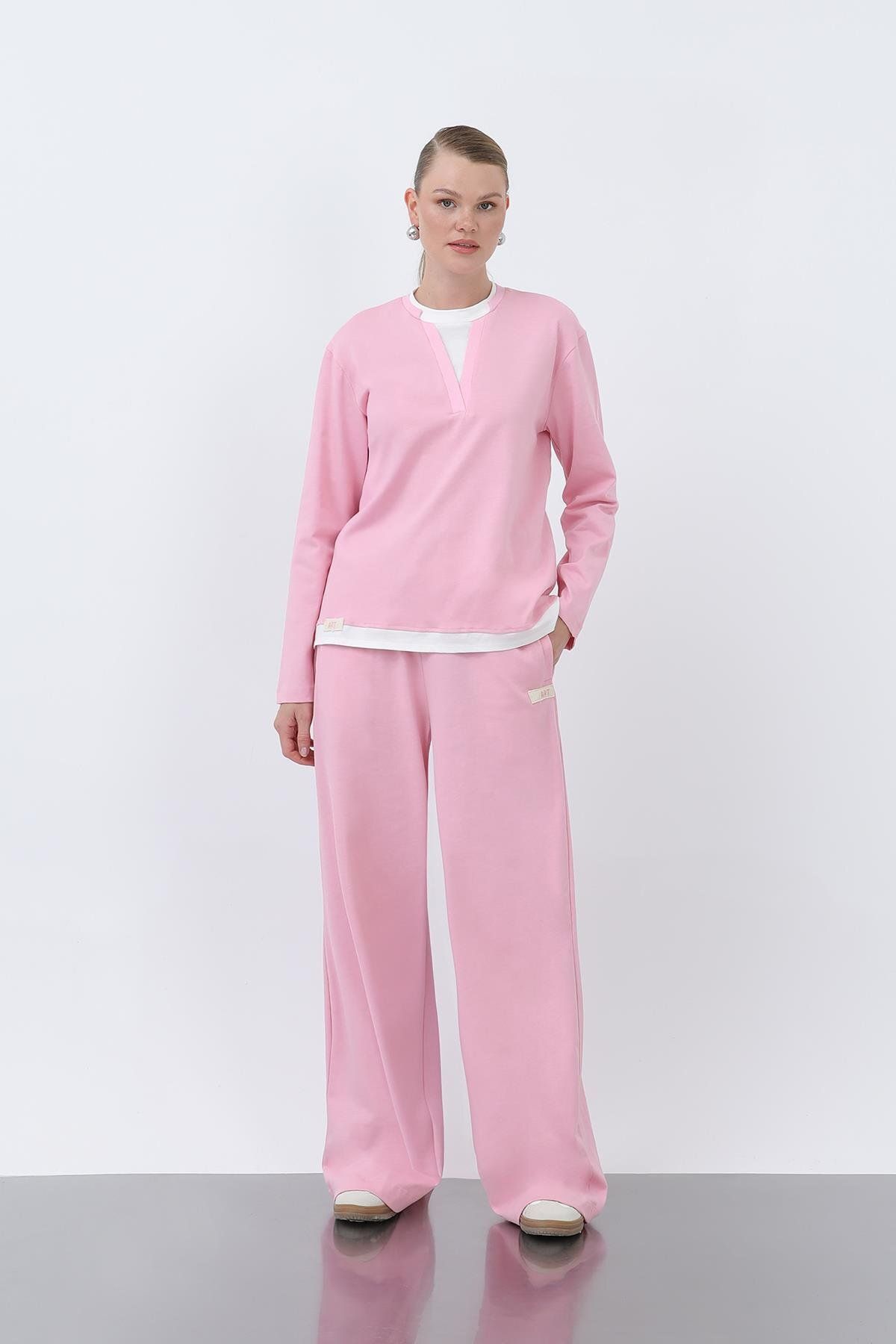 Soul Kadın Basic Garnili Sweatshirt - PINK