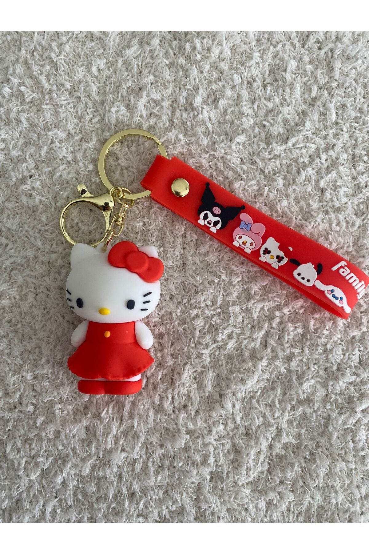 KAYLANIN DÜNYASI Hello Kitty Anahtarlık,çanta süsü,3D,Lüx
