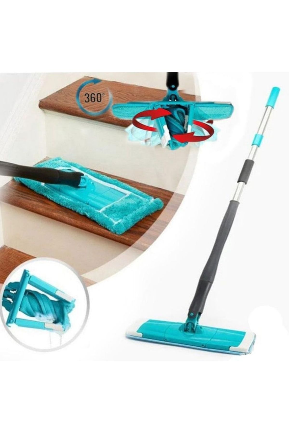 varioshop-Mop Rotativ cu Microfibra VarioShop®, Maner Reglabil, Rasucire Automata, pentru toate Tipurile de P 9