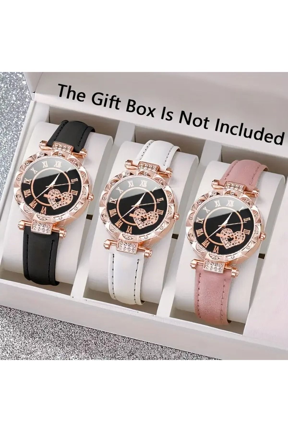 Feron accessories Kalp Motifli Rose Gold Kadın Kol Saati TMB122