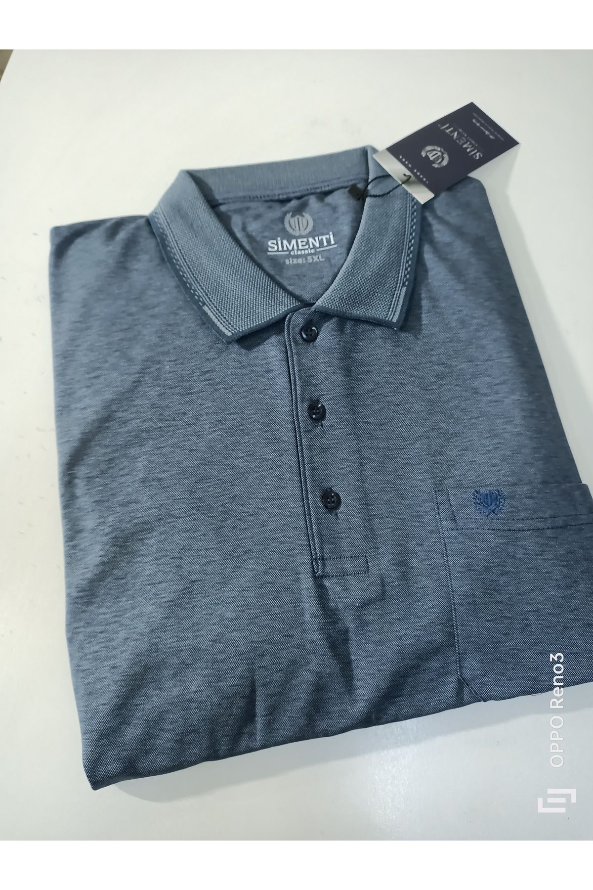 SİMENTİ büyük beden 5xl 6xl yakalı cepli pamuklu kısa kol t-shirt