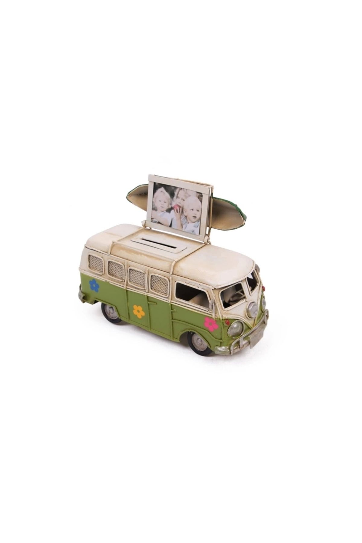 No8 Home Dekoratif Metal Minibüs Çerçeveli Ve Kumbaralı