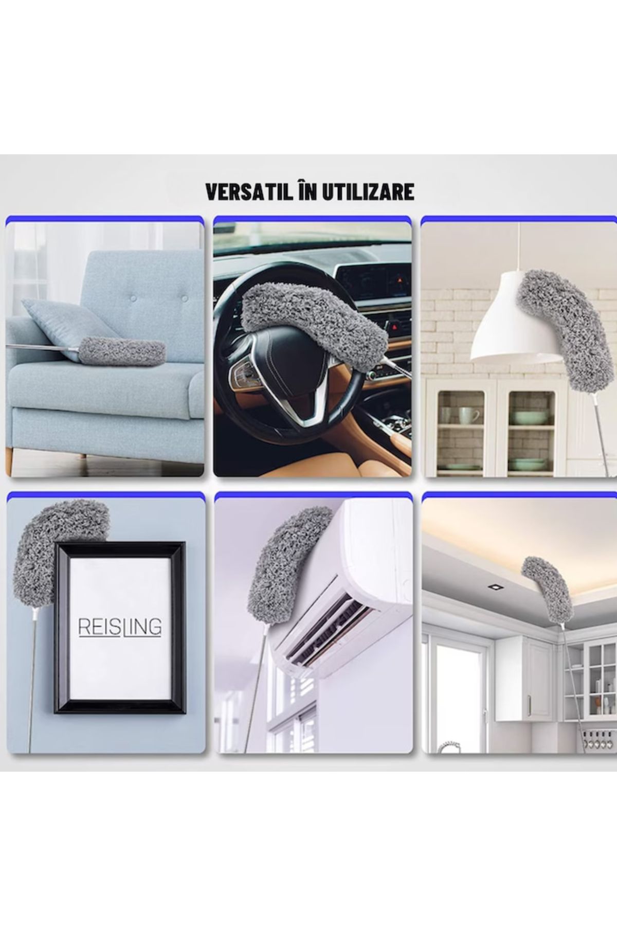 varioshop-VarioShop® dust brush/pad, Extendable handle up to 250 cm, For hard-to-reach areas, 4