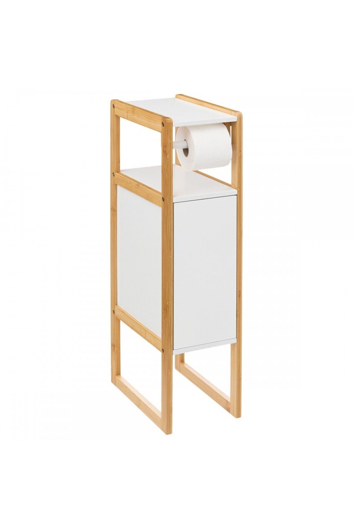 5five Simple Smart-Ράφι μπάνιου Enzo Λευκό, MDF, μπαμπού, 33 x 20 x Υ 80 εκ. 1