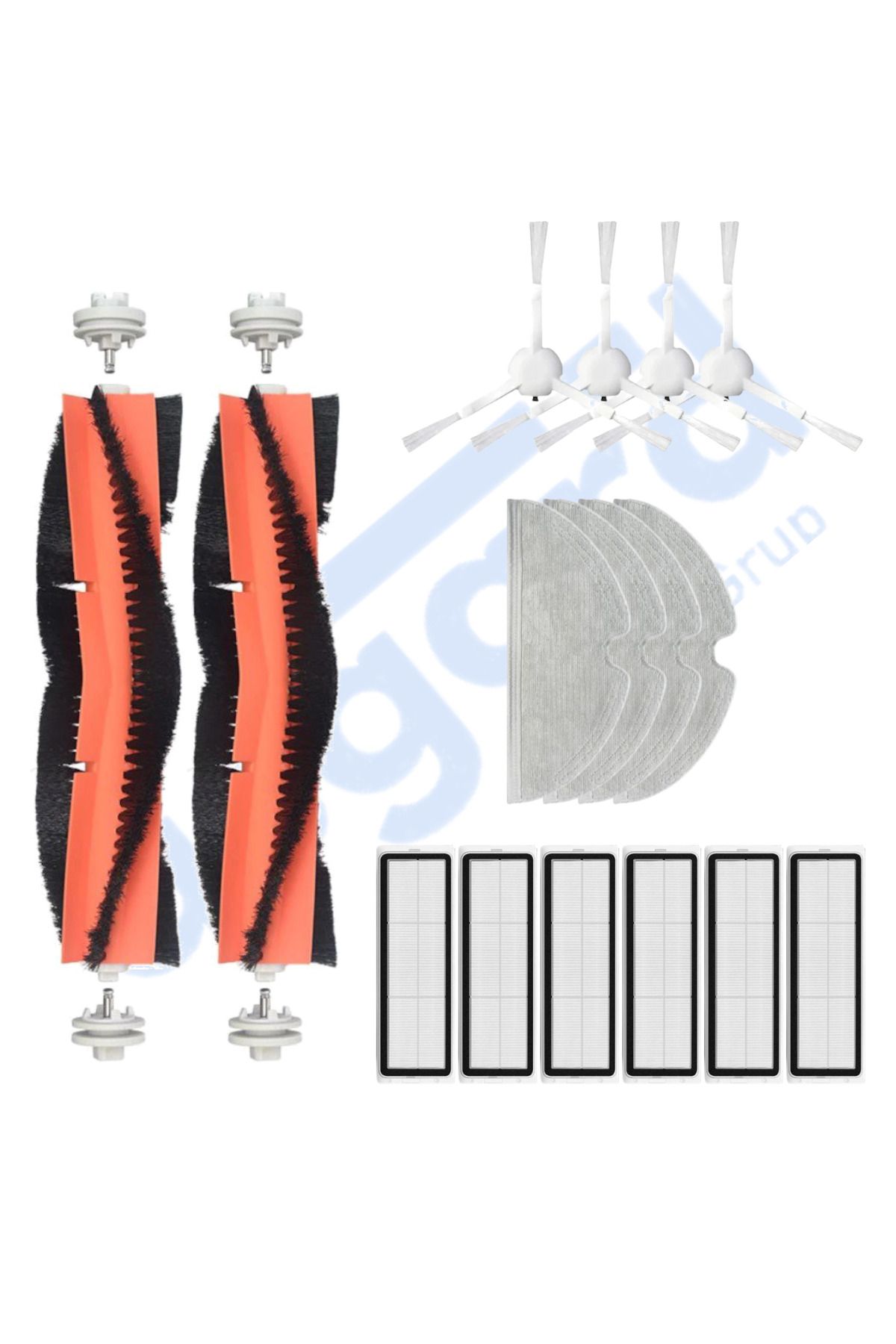 Asgard Grup Xiaomi 1C,2C,Mop 2 Uyumlu 2 Ana Fırça 4 Yan Fırça 6 Filtre 4 Mop