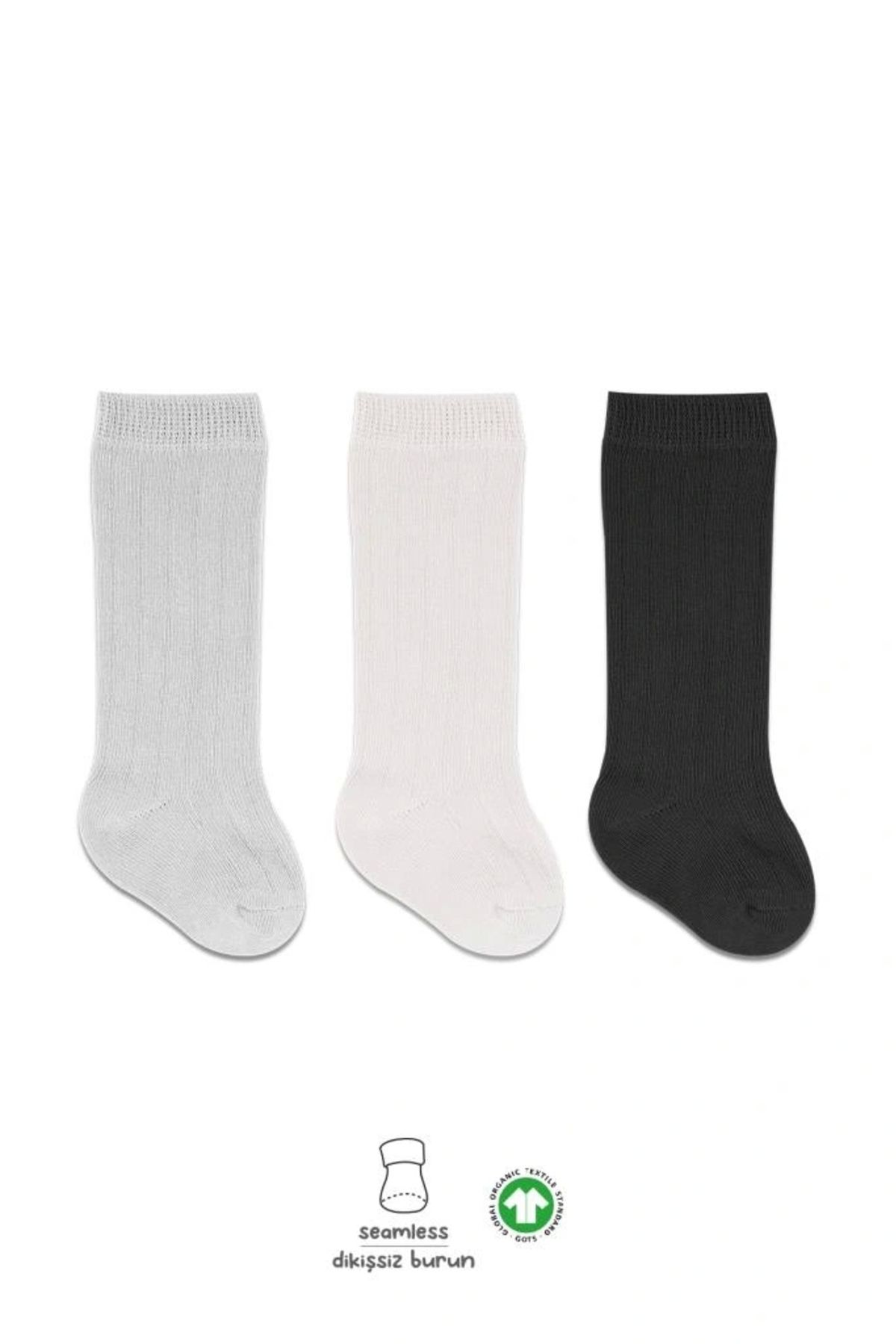 OurStyles Bistyle Derby Dizaltı Çorap 3'Lü BS40101 Ekru Gri Siyah