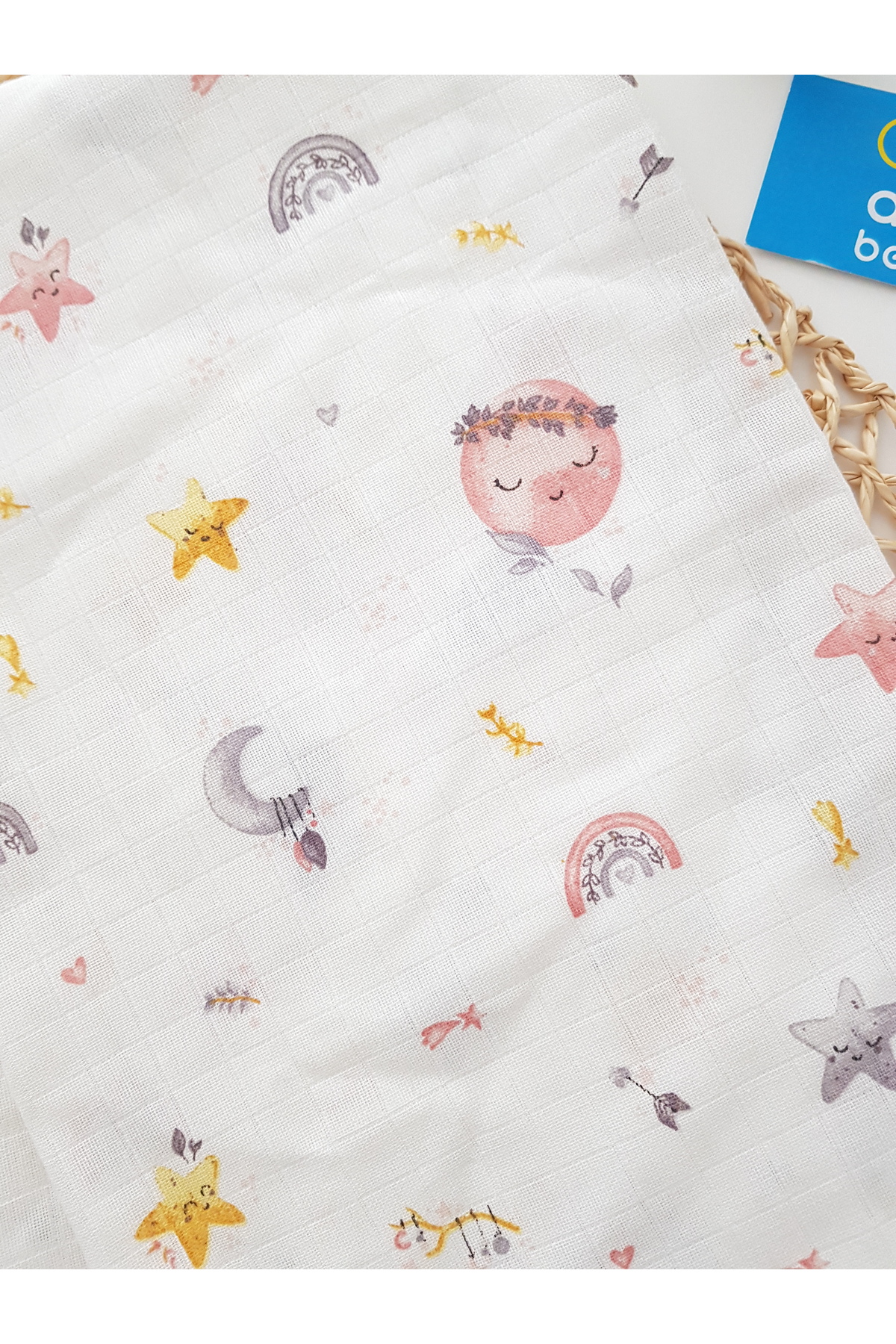 artıbebe 3’lü Müslin Örtü Seti | %100 Pamuk Müslin Bez | Bebek Kundak, Omuz Bezi, Emzirme Örtüsü | Artı Bebe fotoğrafı 7 (önizleme)
