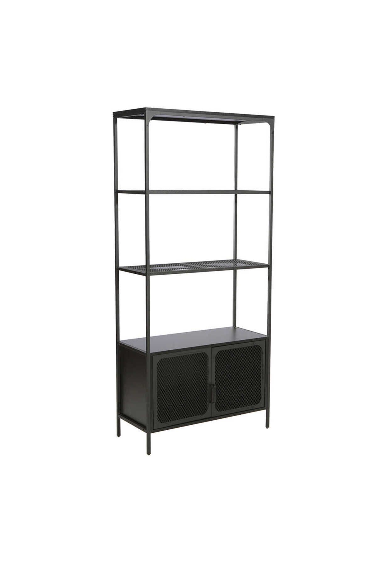 Adore Mobilya Adore Gaming Cage Metal Kitaplık - Siyah 80x177x36 cm