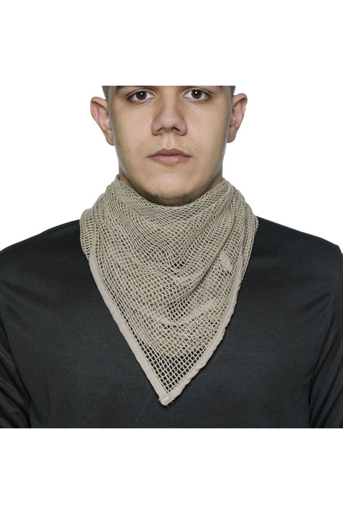 Wolftrap Tactical Üçgen Fileli Askeri Şal, Fileli Puşi Bej