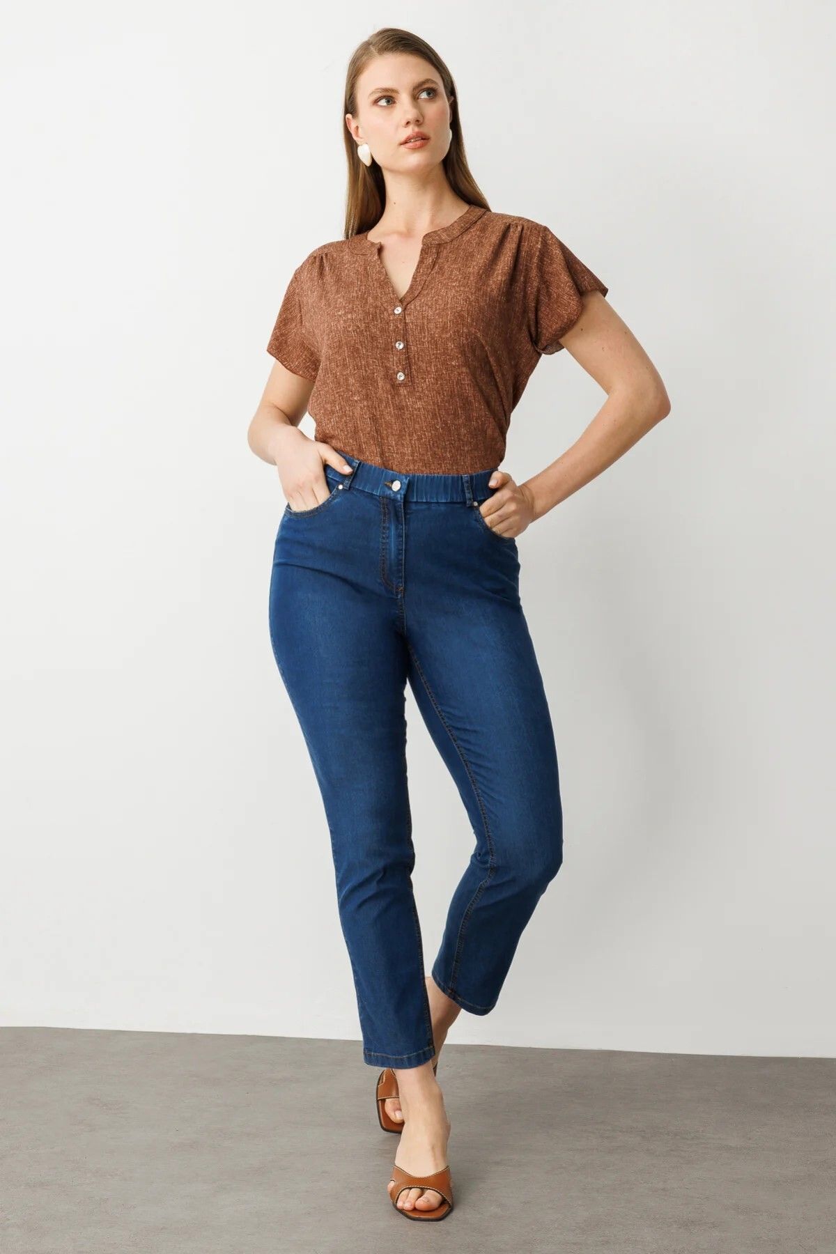 Ekol Beli Lastikli Beş Cep Pantolon 2120-25
