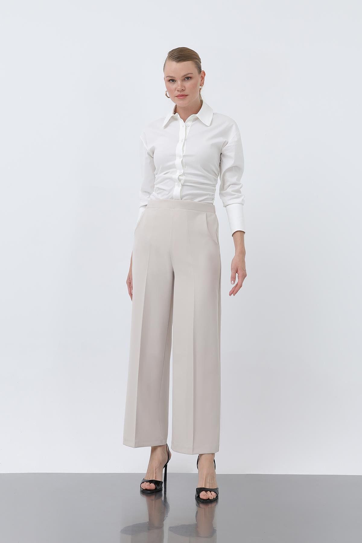 Puane Kadın Düz Kesim Pantolon - 18243PNT - BEIGE
