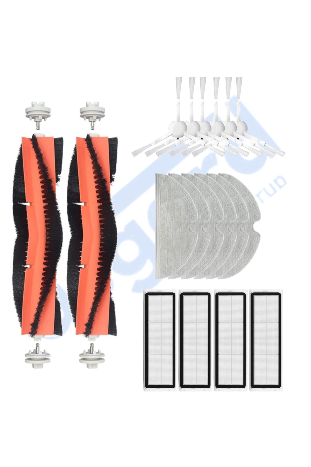 Asgard Grup Xiaomi 1C,2C,Mop 2 Uyumlu 2 Ana Fırça 6 Yan Fırça 4 Filtre 6 Mop