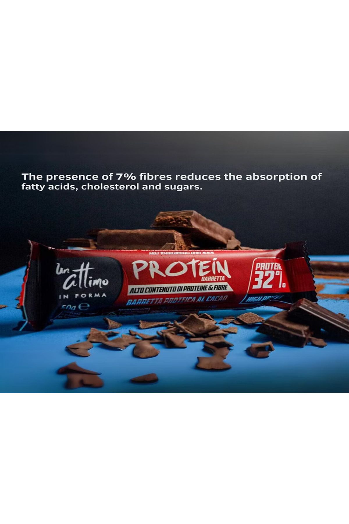 1 Attimo In Forma-32% Protein Bar with Cocoa Cream and Soy Crunchy Flavor – Low Carb, High Protein | 50g | Box of 24 5