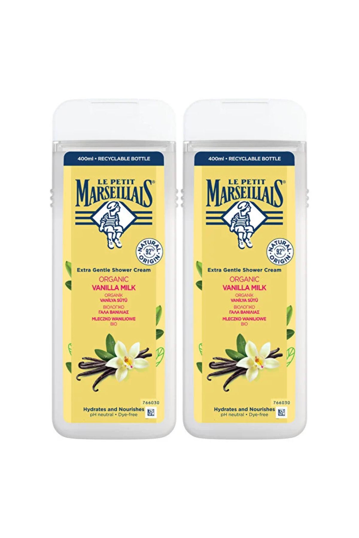Le Petit Marseillais Duş Jeli - Vanilya 400 ml - 2'li