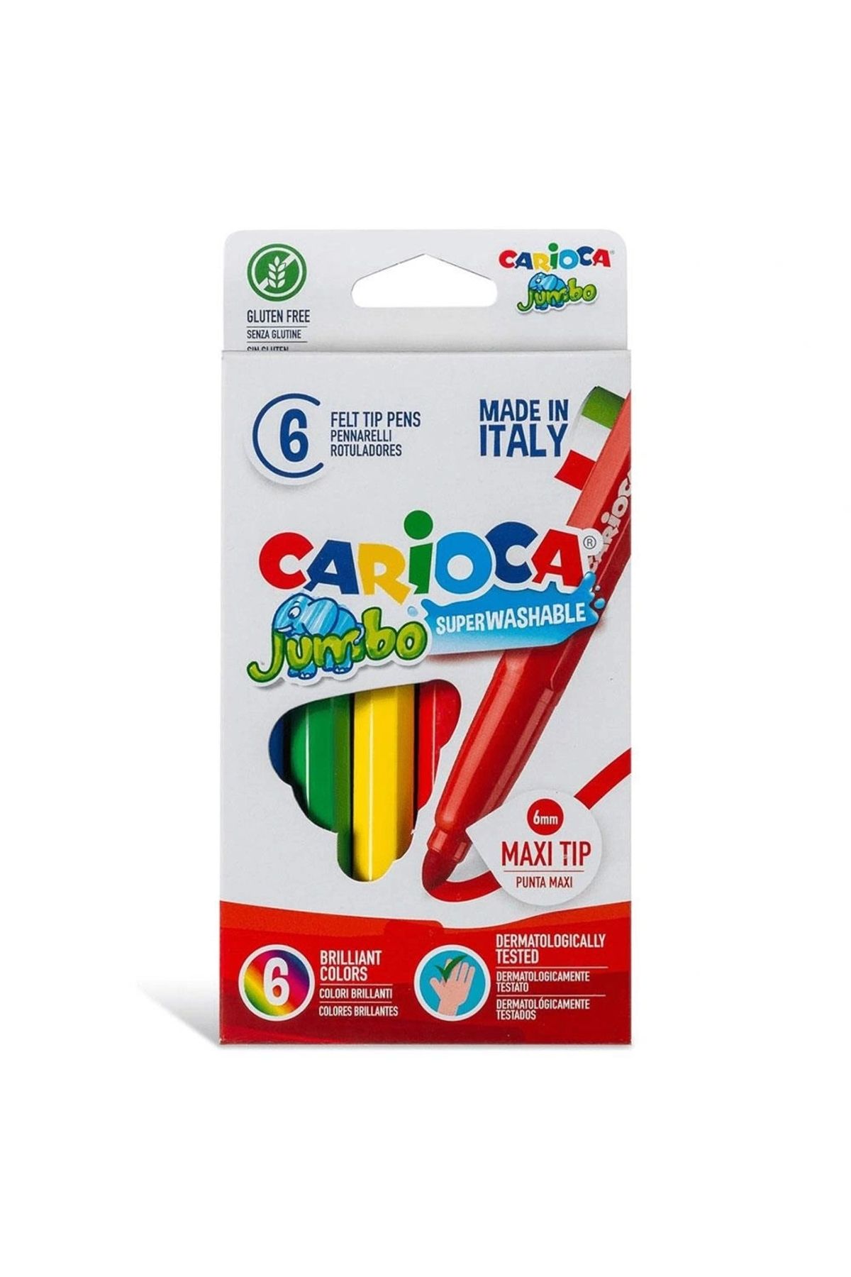 OurStyles Carioca Jumbo Süper Yıkanabilir Keçeli Boya Kalemi 6'Lı