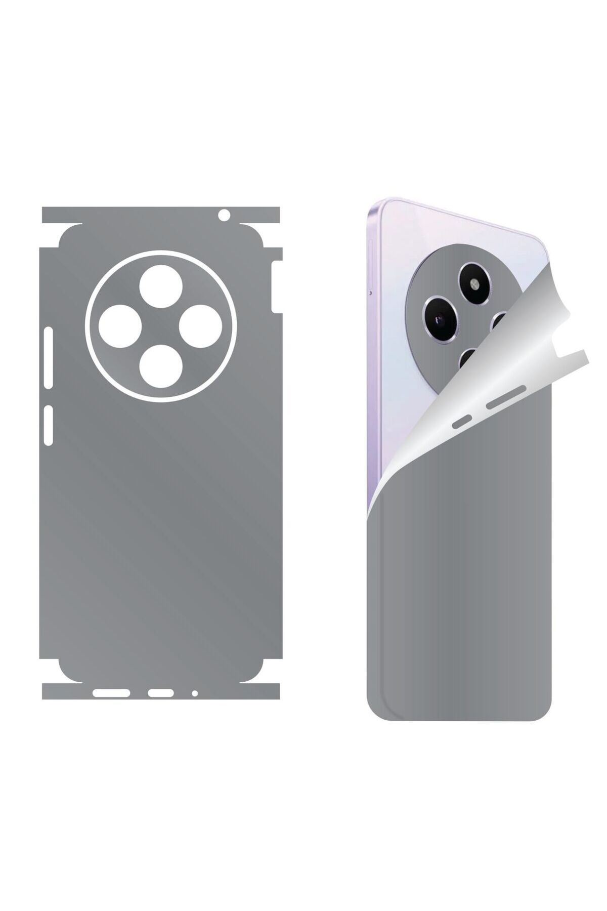 Bowie Xiaomi Redmi Note 12S için uyumlu 360 full arka ve yan kaplama koruma sticker -Gri