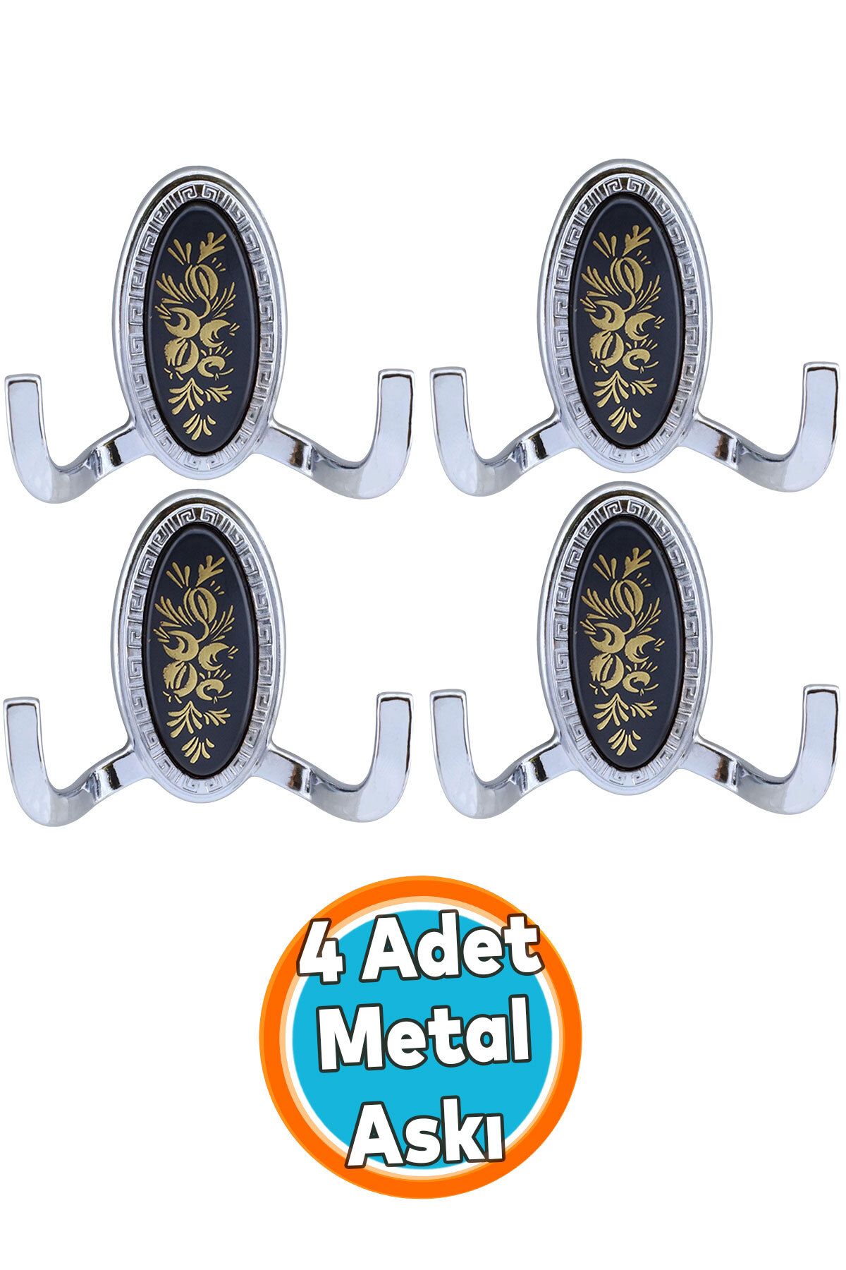 NZB Duvar Vestiyer Askısı Metal Dolap Elbise Havlu Askılığı Krom Askı Askılık 4 Adet