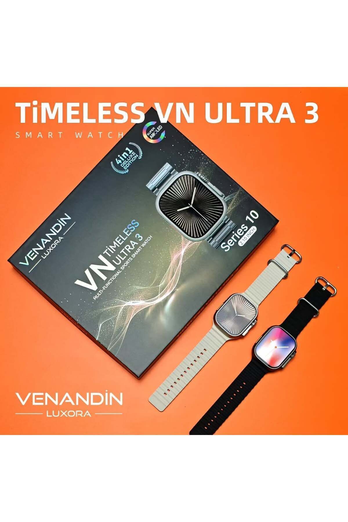 Kensa Venandin Timeless Ultra 3 Tüm Telefonlara Uyumlu Amoled Smart Watch Akıllı Saat