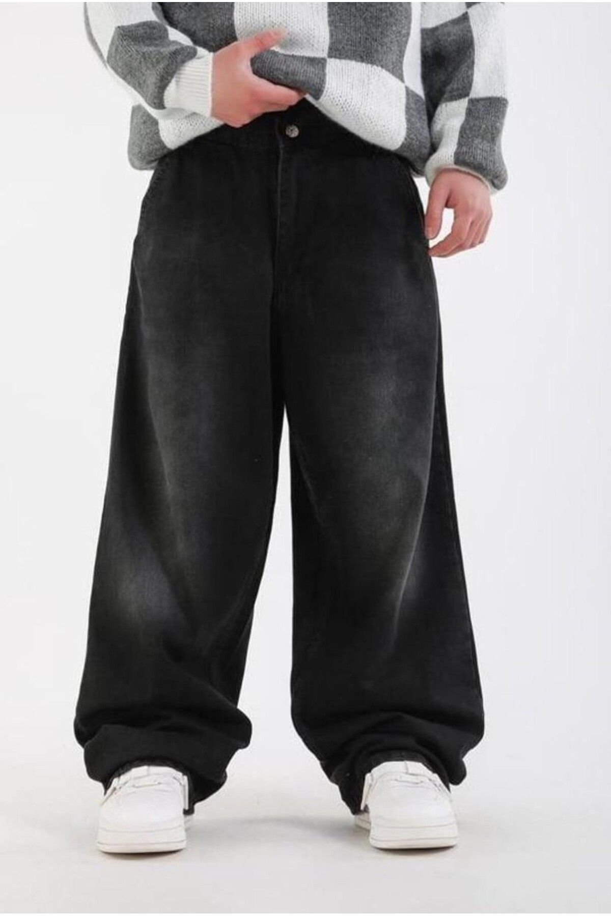 KOTOLOG Füme Yıkamalı Vintage Baggy Jean