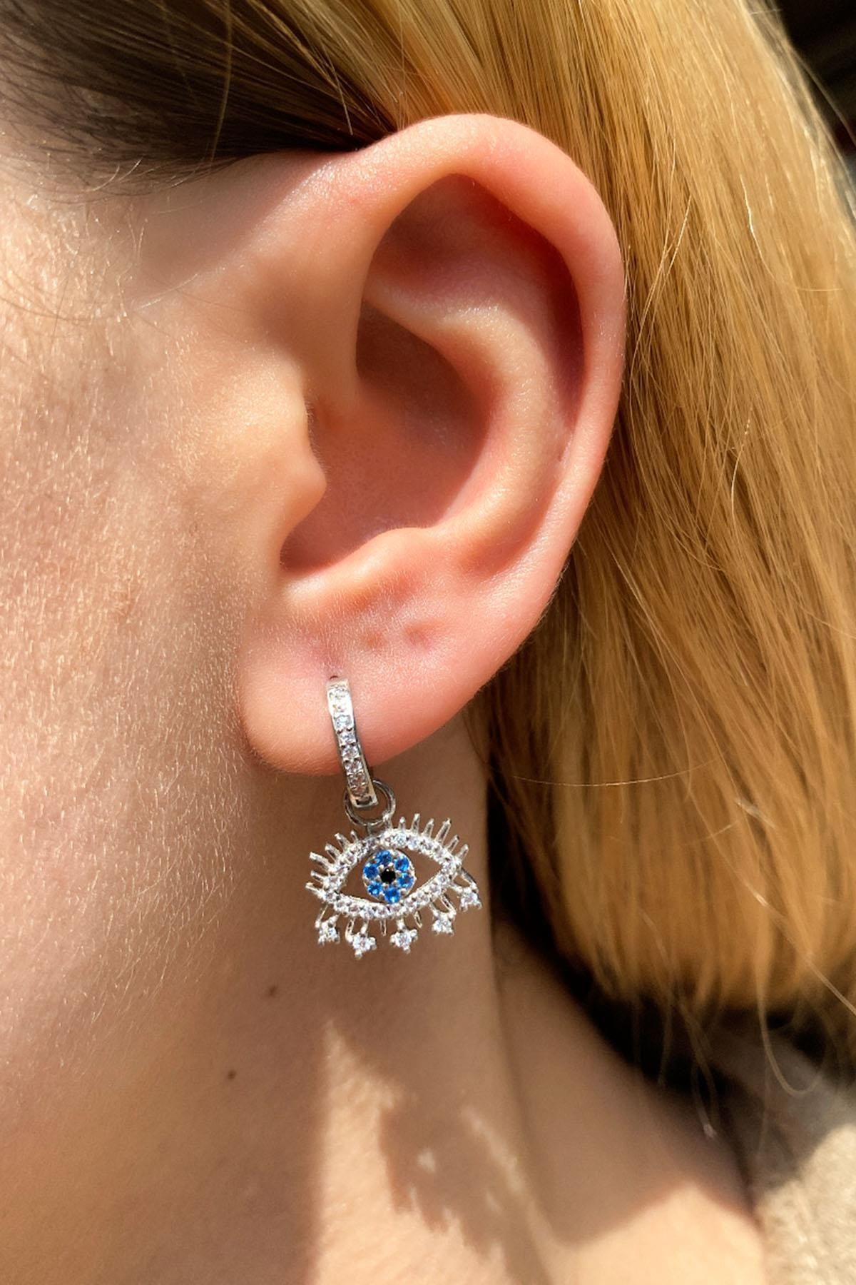 Spossy Silver Jewelry Kirpik Küpe