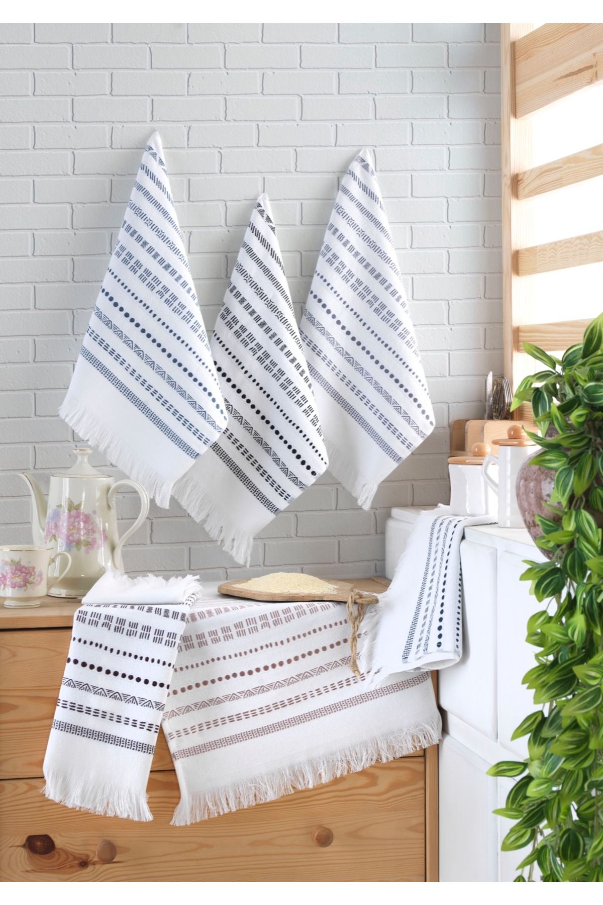 d'niss home touch of nature in your home 40*60 %100 Pamuk 6'lı Mutfak Havlusu