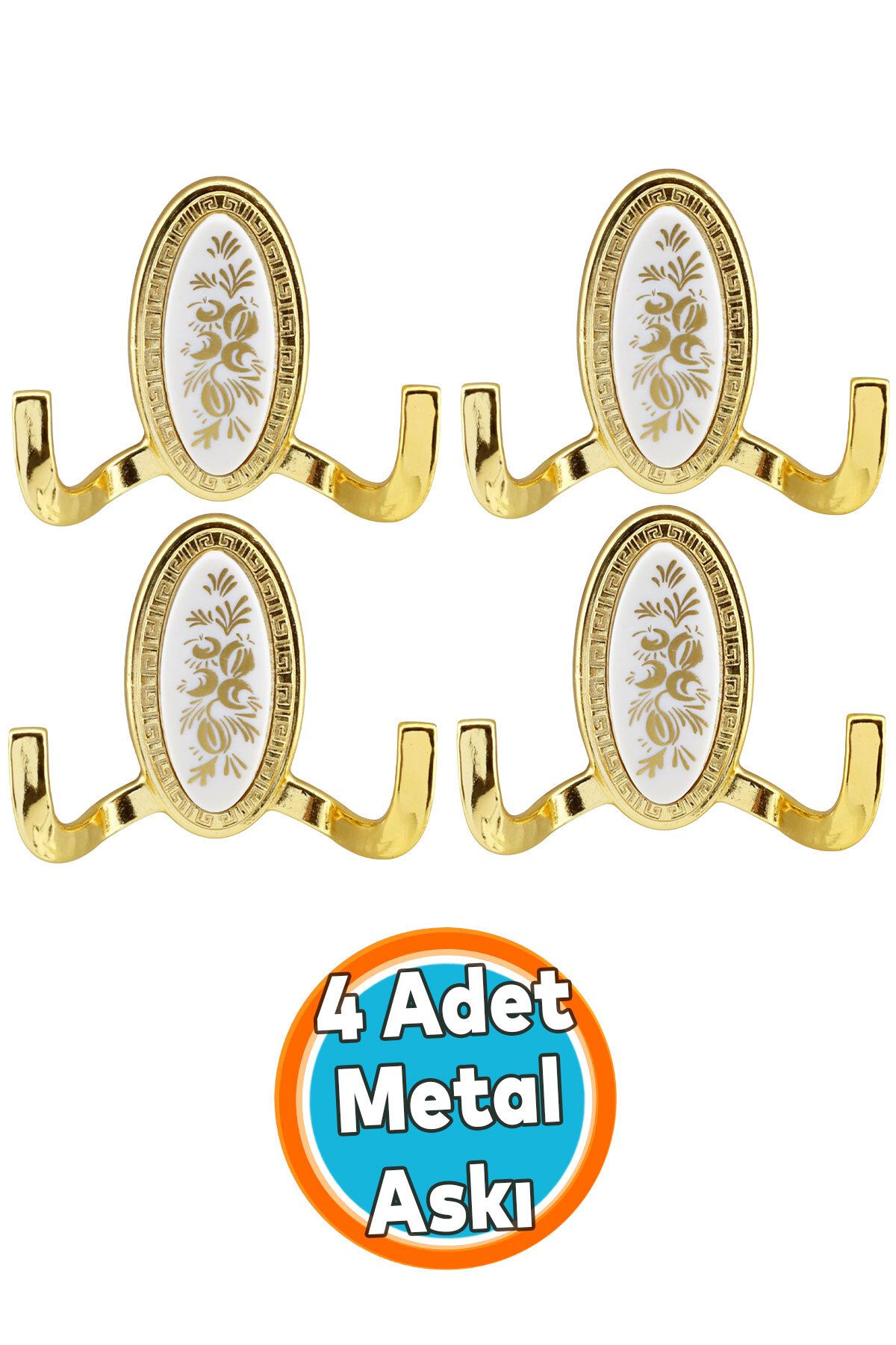 NZB Duvar Vestiyer Askısı Metal Dolap Elbise Havlu Askılığı Gold Askı Askılık 4 Adet