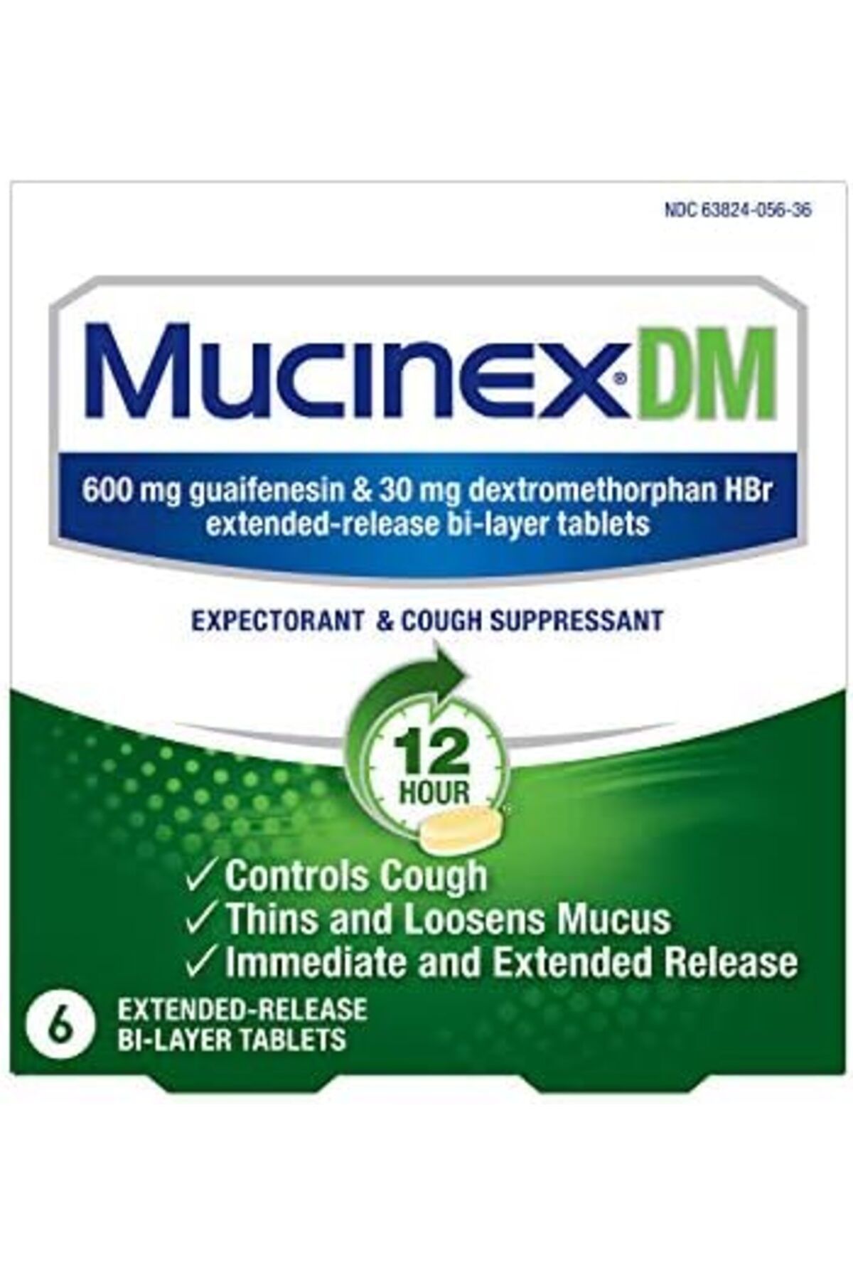 Mucinex-Dm 12-hour Expectorant And Cough Suppressant Tablets, 6 Count 2