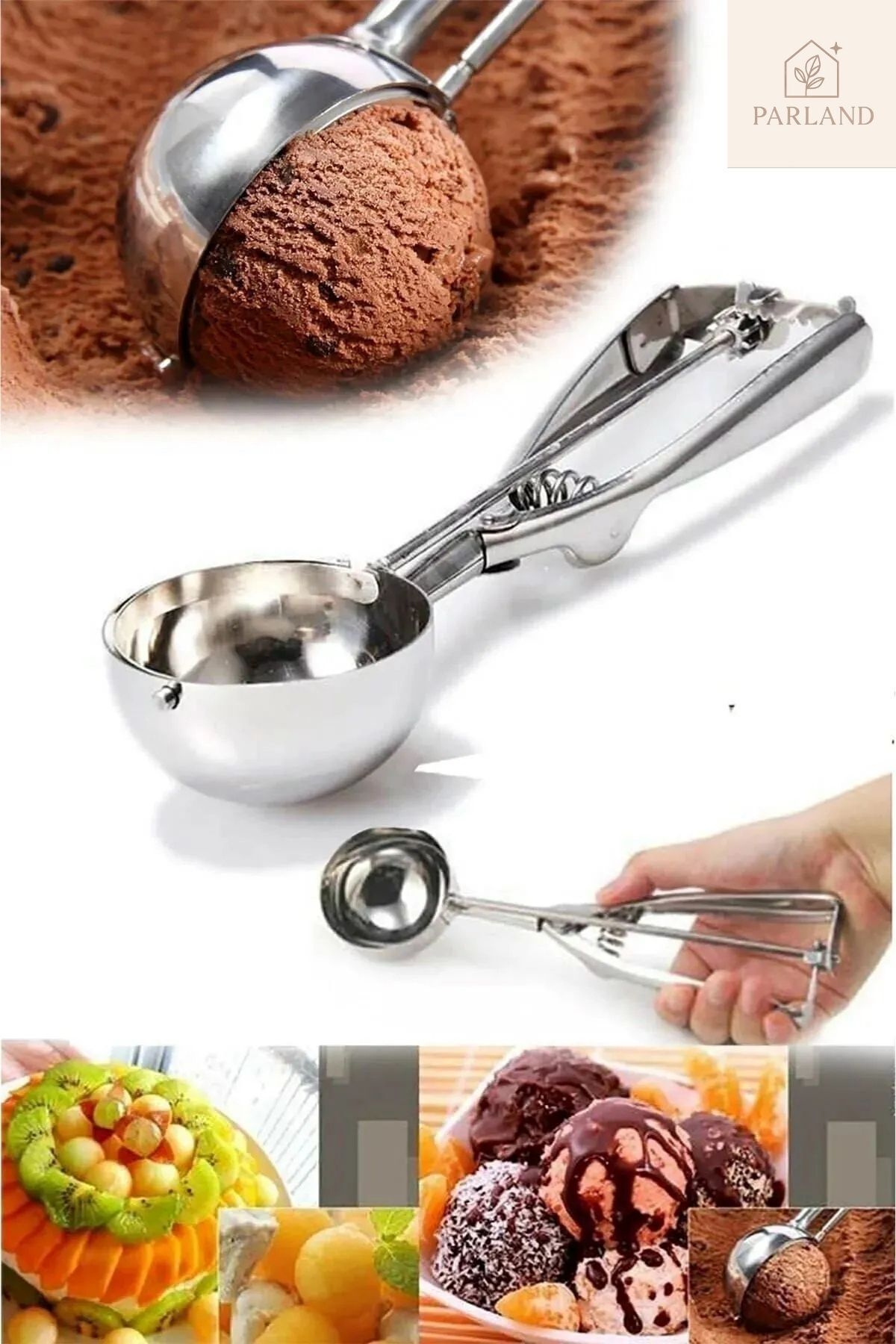 Parland Paslanmaz Çelik Dondurma & Helva Servis Kepçesi