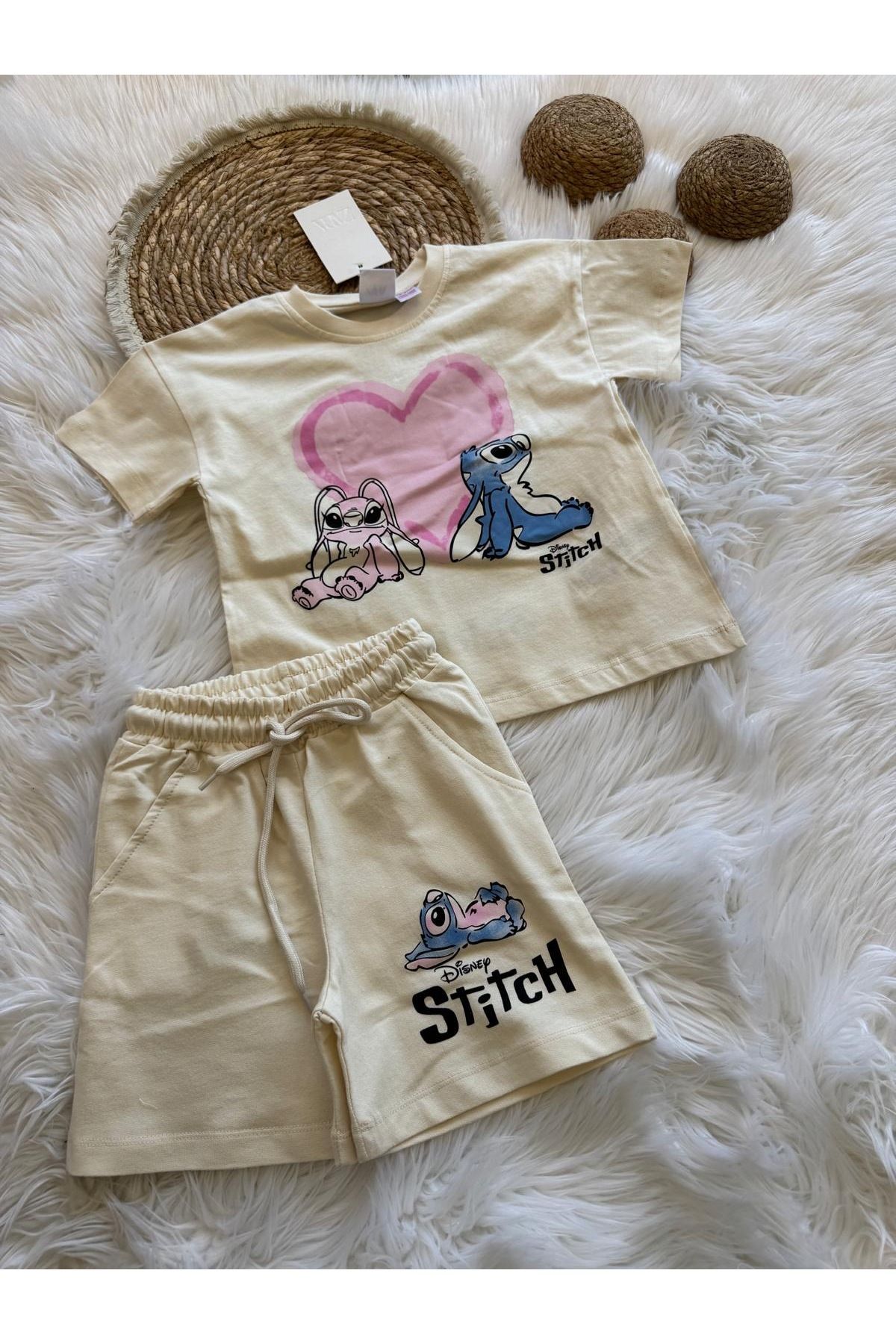 bebitomkids Kız 3-9 Yaş Stitch Takım