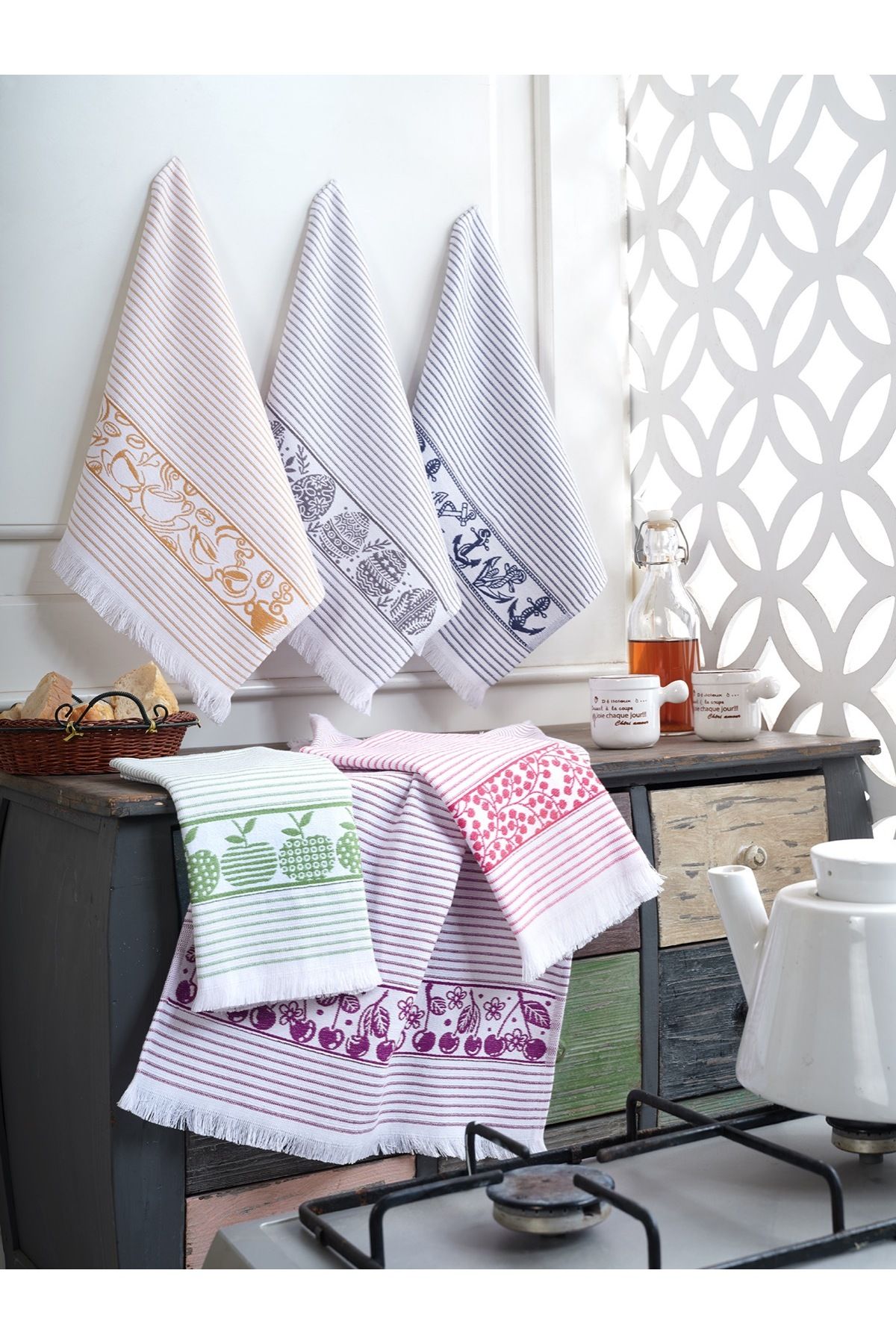 d'niss home touch of nature in your home 40*60 %100 Pamuk 6'lı Mutfak Havlusu