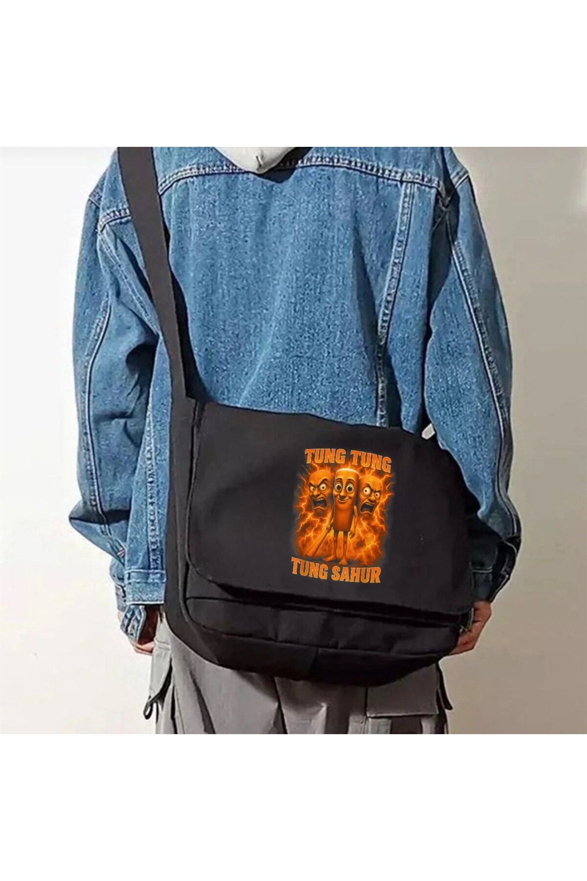 Toum Tung Tung Sahur Baskılı Unisex Postacı Çantası