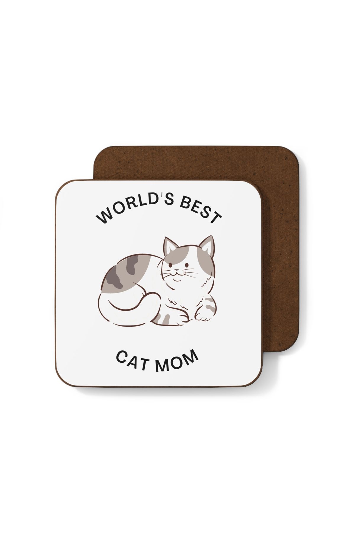 Hilosh Best Cat Mom Baskılı Tasarımlı Bardak Altlığı