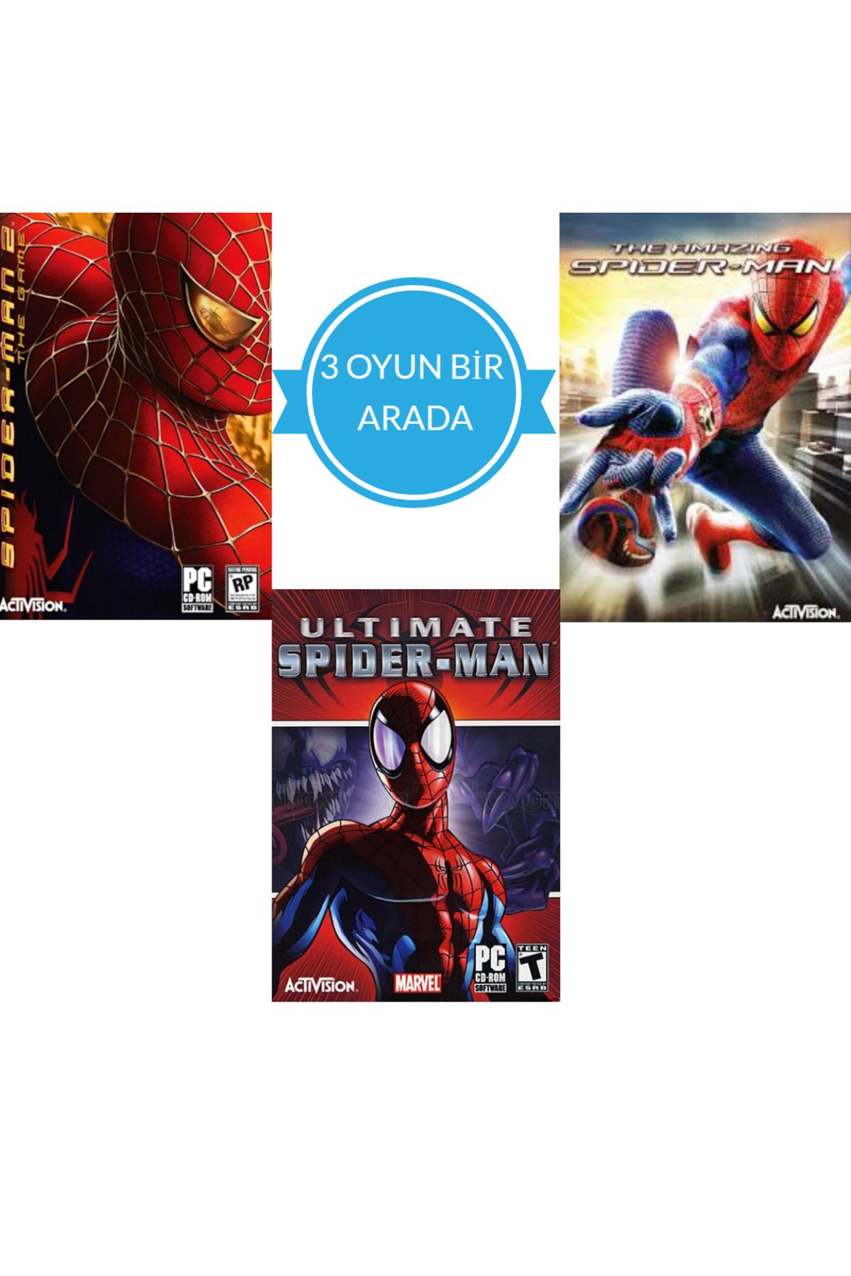 Tigdes 🎮 Spider-Man 3’lü Set PC Oyunu | Windows Uyumlu Aksiyon Macera | Flash Bellekli Kurulum