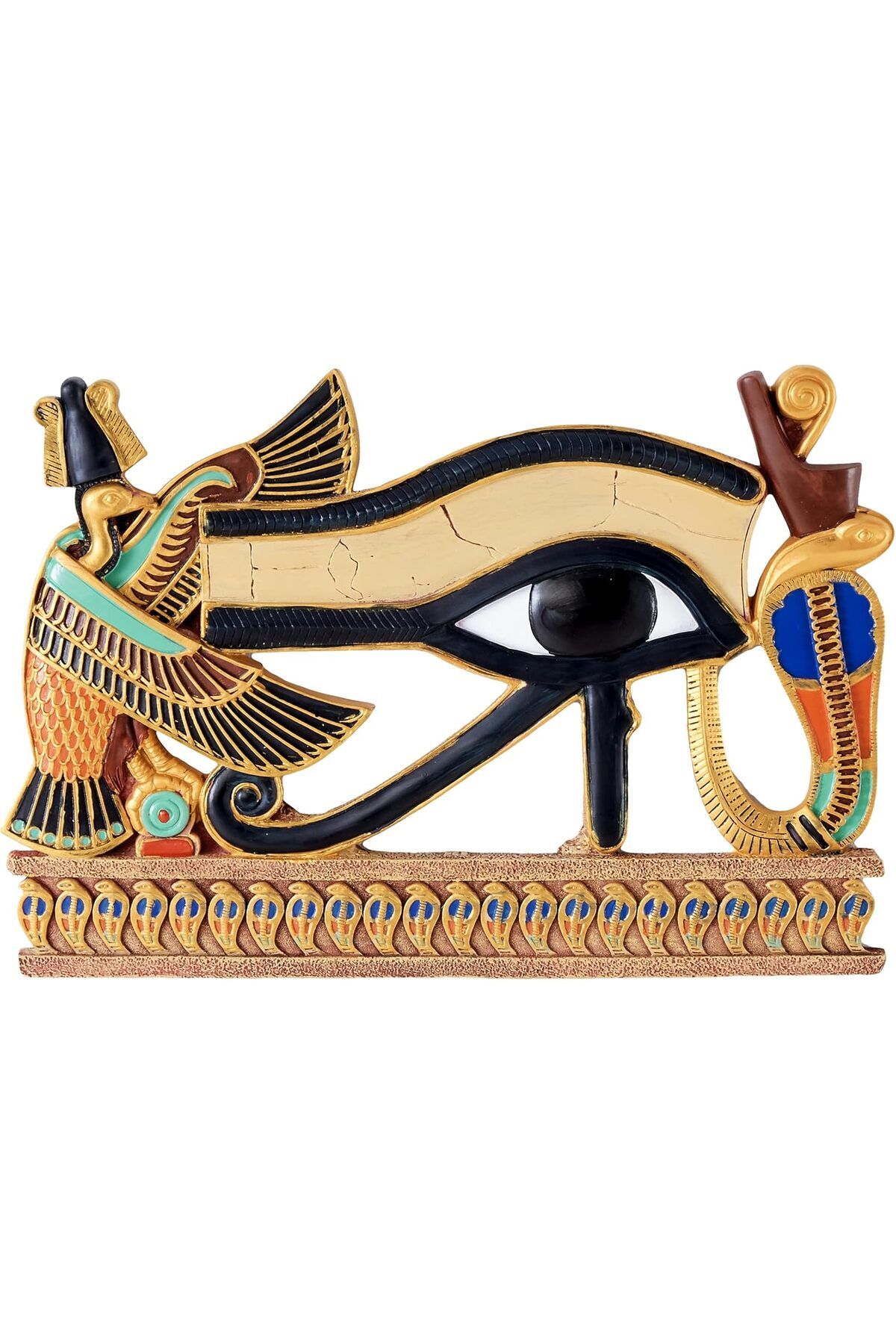 STOREMAX OZN Toscano Mısır Dekoratif Horus Gözü Duvar Figürü Plaket, Poliresin, Tam Renkli, 30 cm OZNst