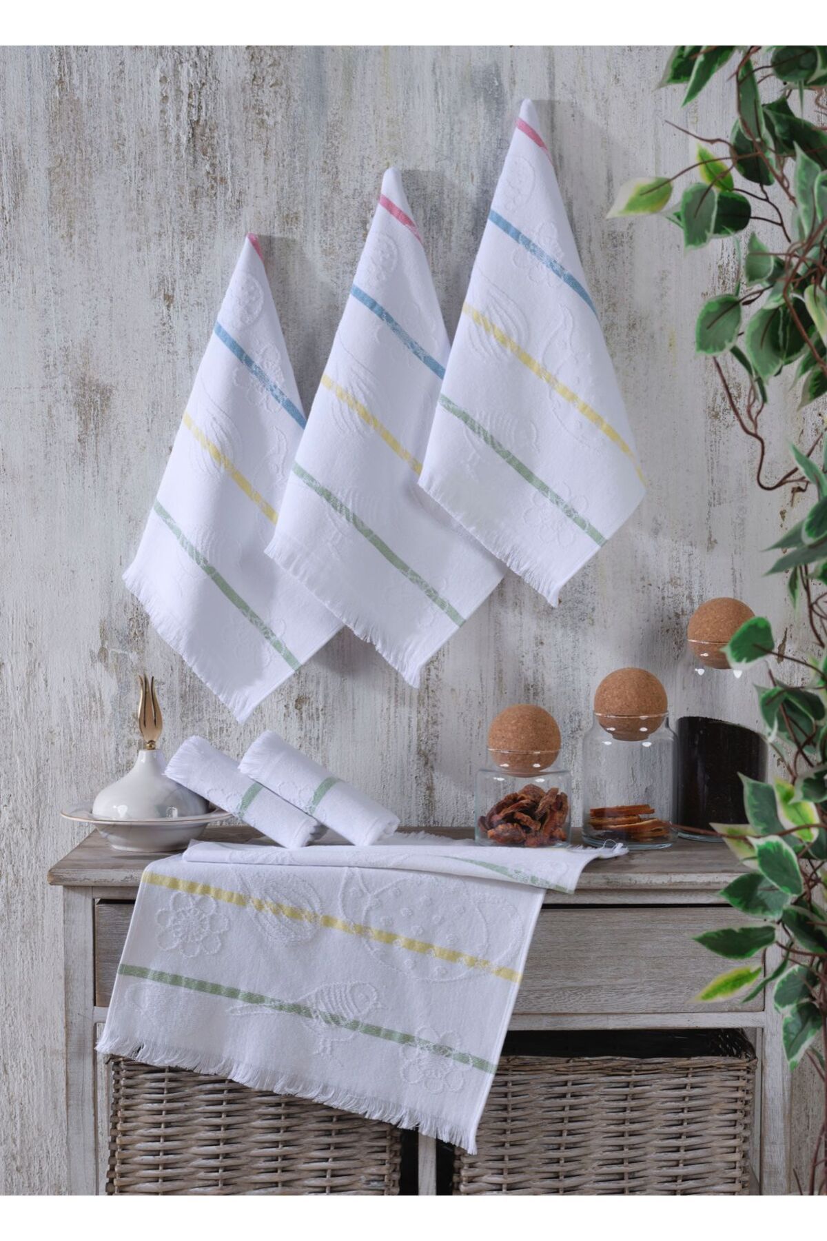 d'niss home touch of nature in your home 40*60 %100 Pamuk 6'lı Mutfak Havlusu